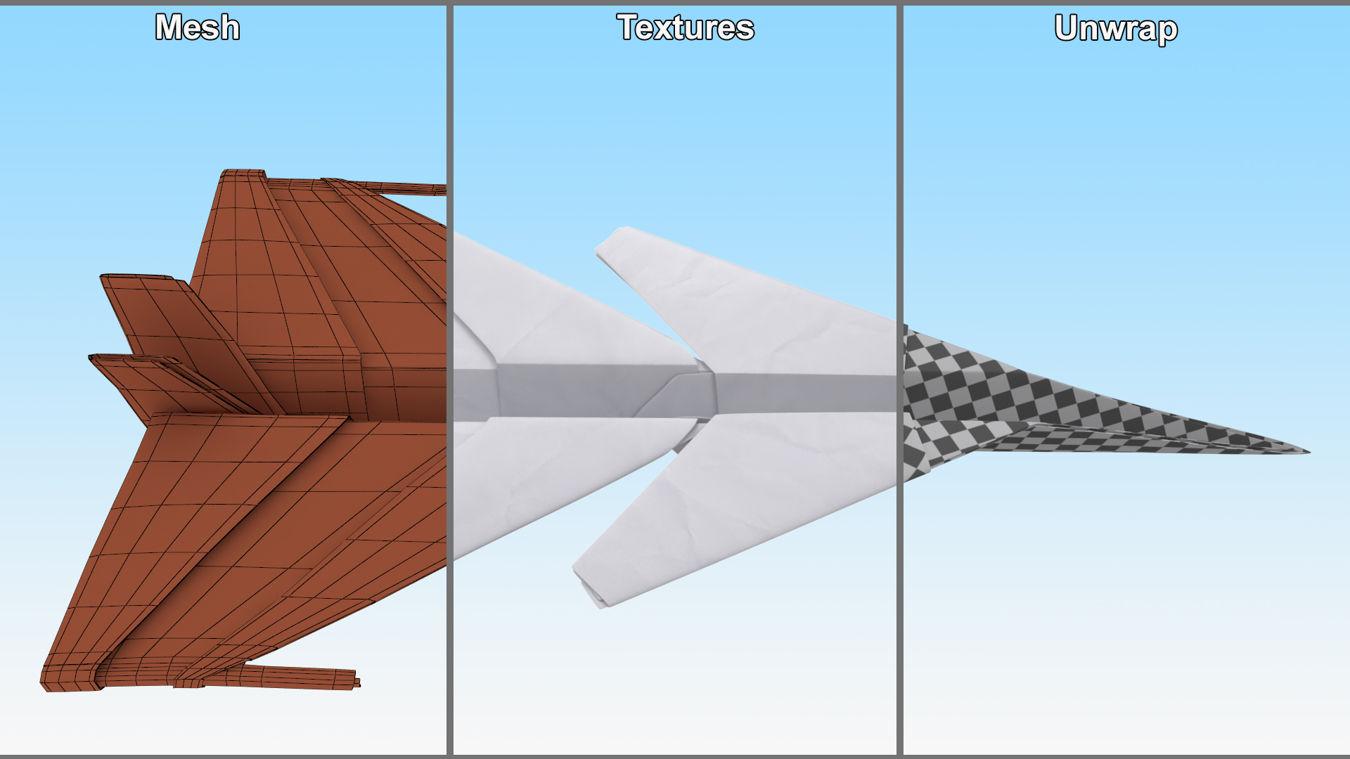 3D Origami Paper Fighter Jet Concept model