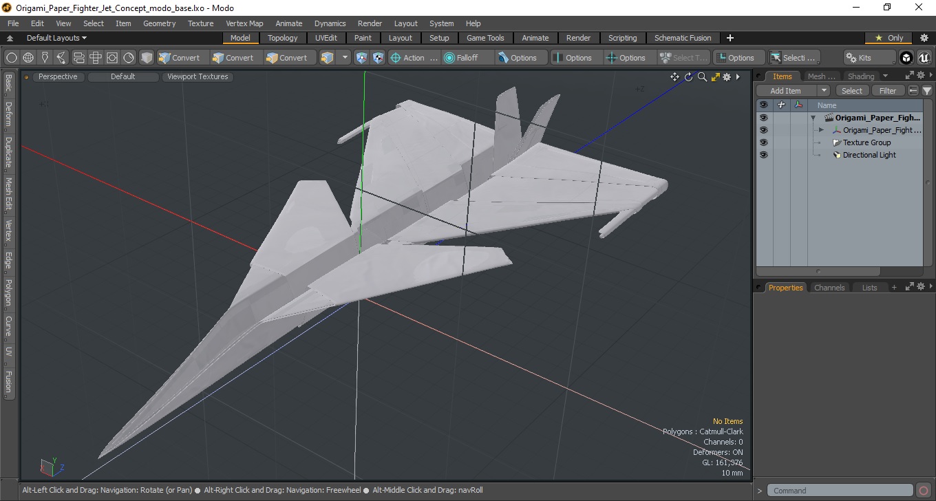 3D Origami Paper Fighter Jet Concept model