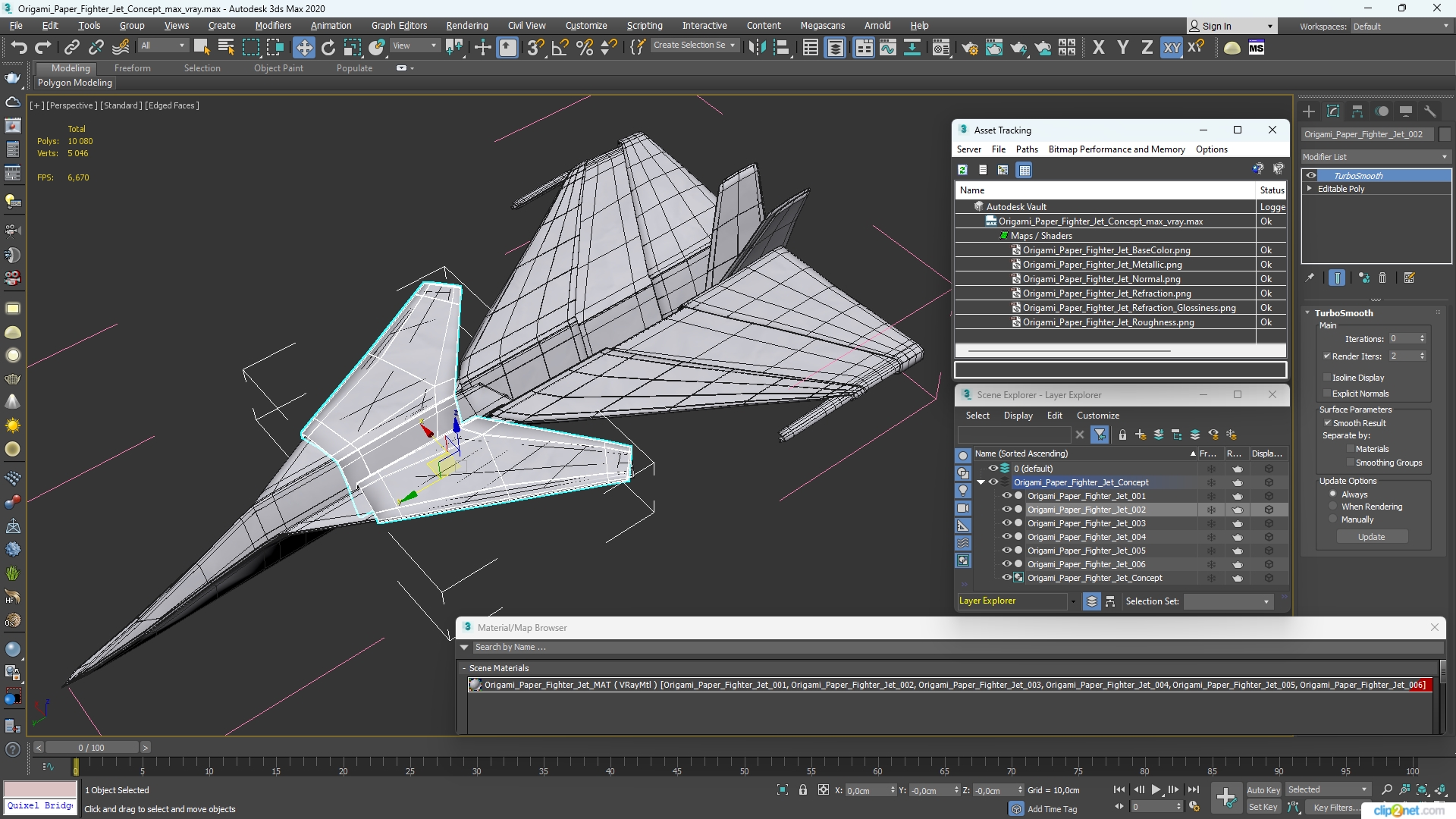 3D Origami Paper Fighter Jet Concept model