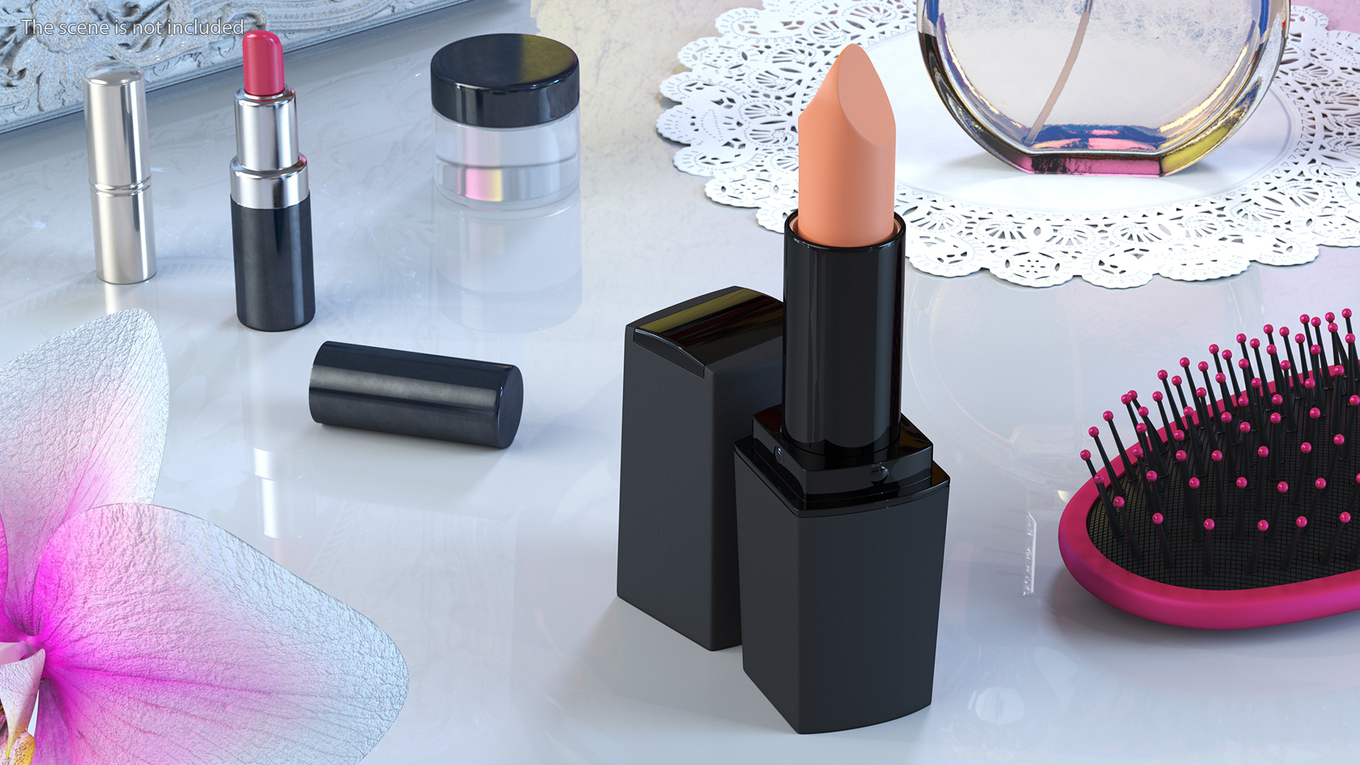 Brown Color Square Lipstick 3D