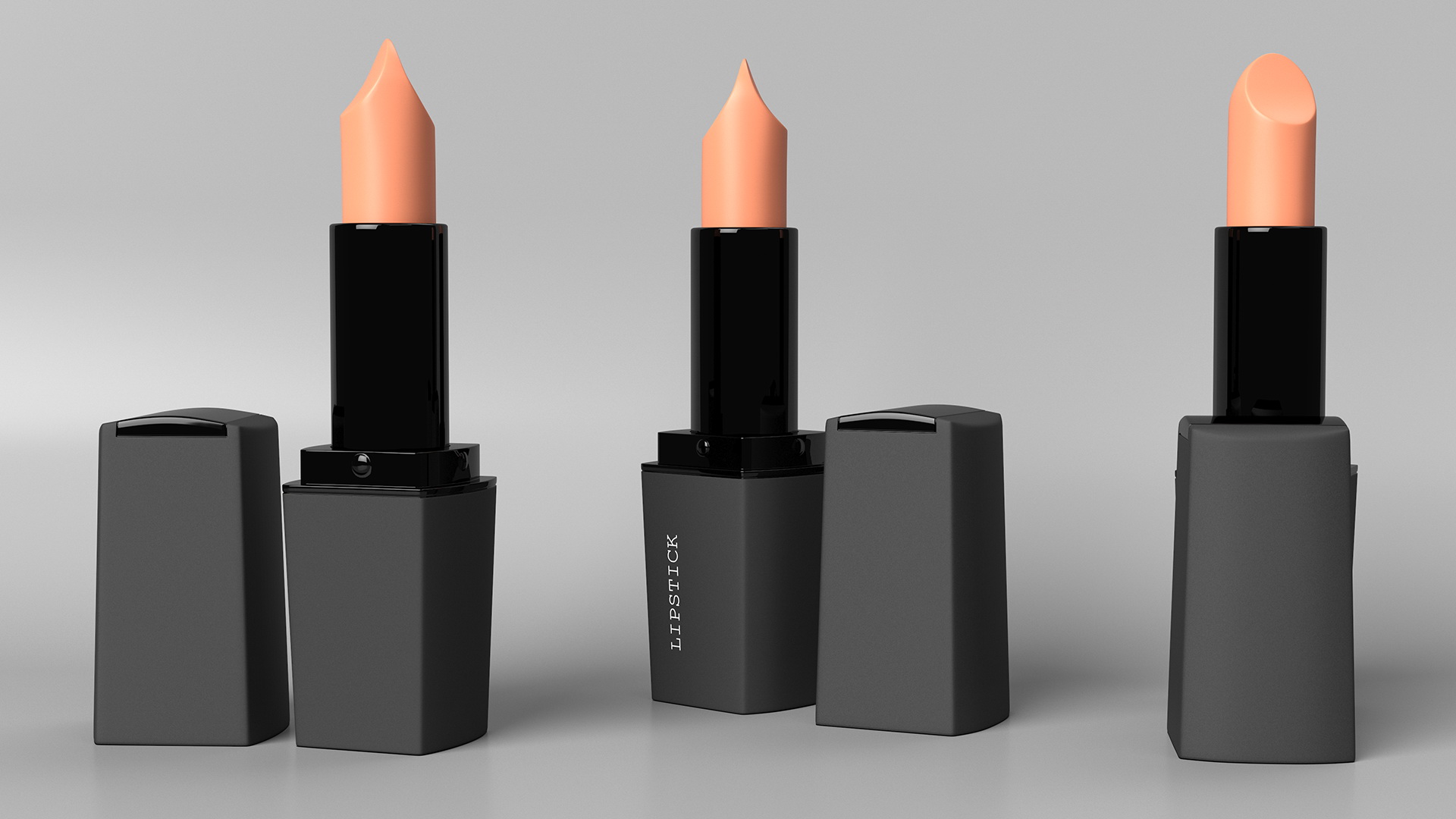 Brown Color Square Lipstick 3D