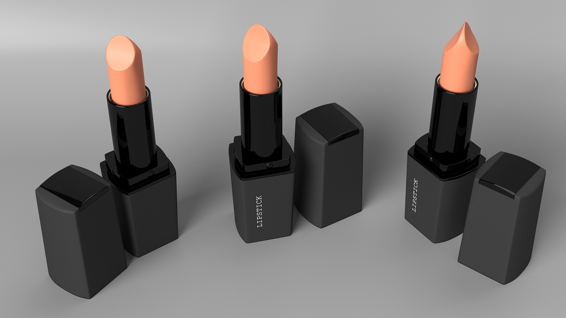 Brown Color Square Lipstick 3D