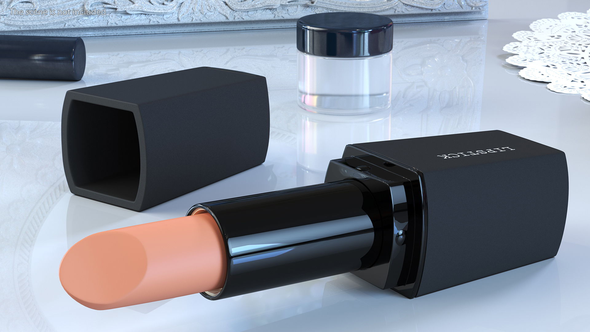 Brown Color Square Lipstick 3D