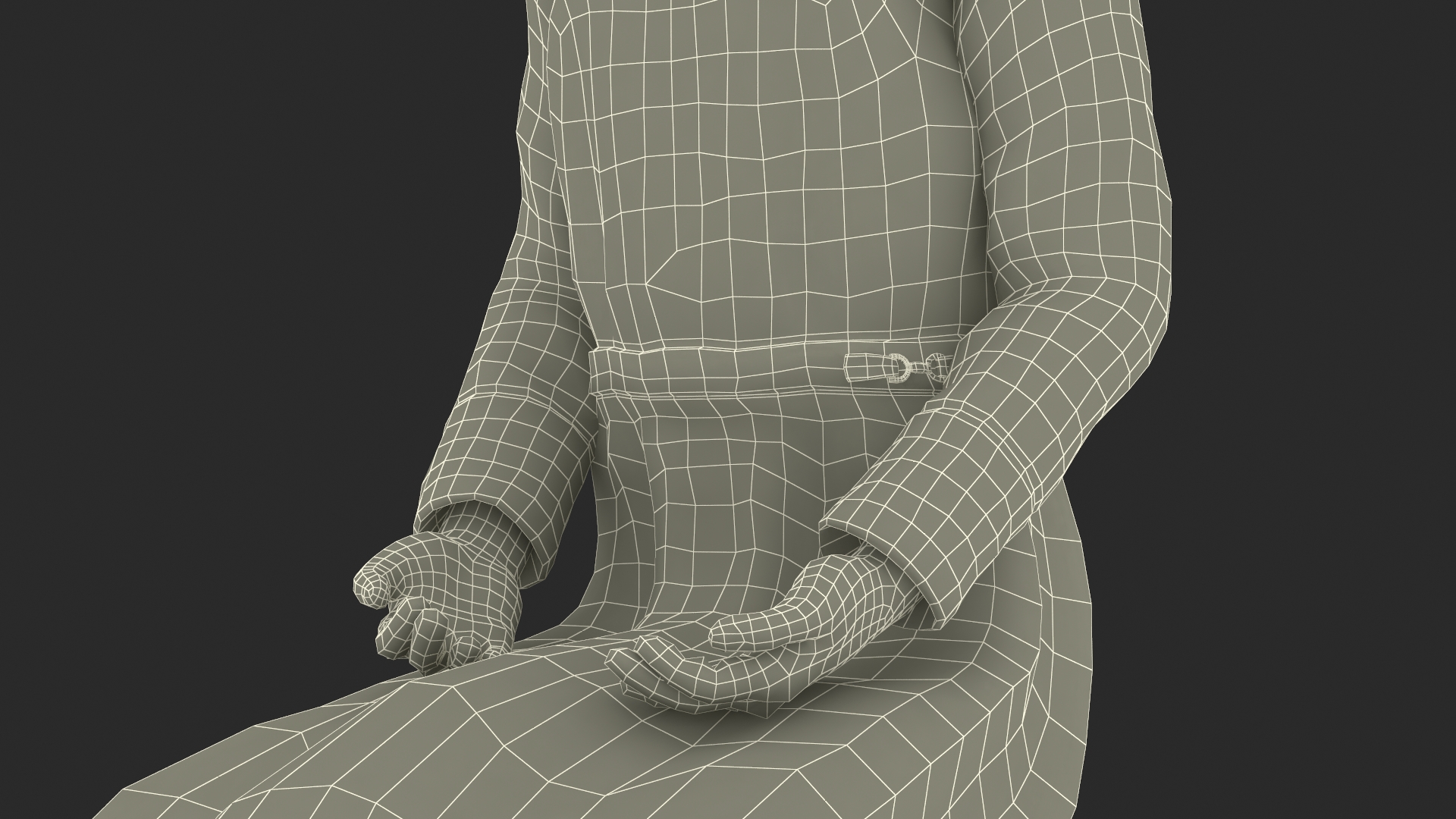 Sitting Orthodox Monk Wearing Cassock 3D
