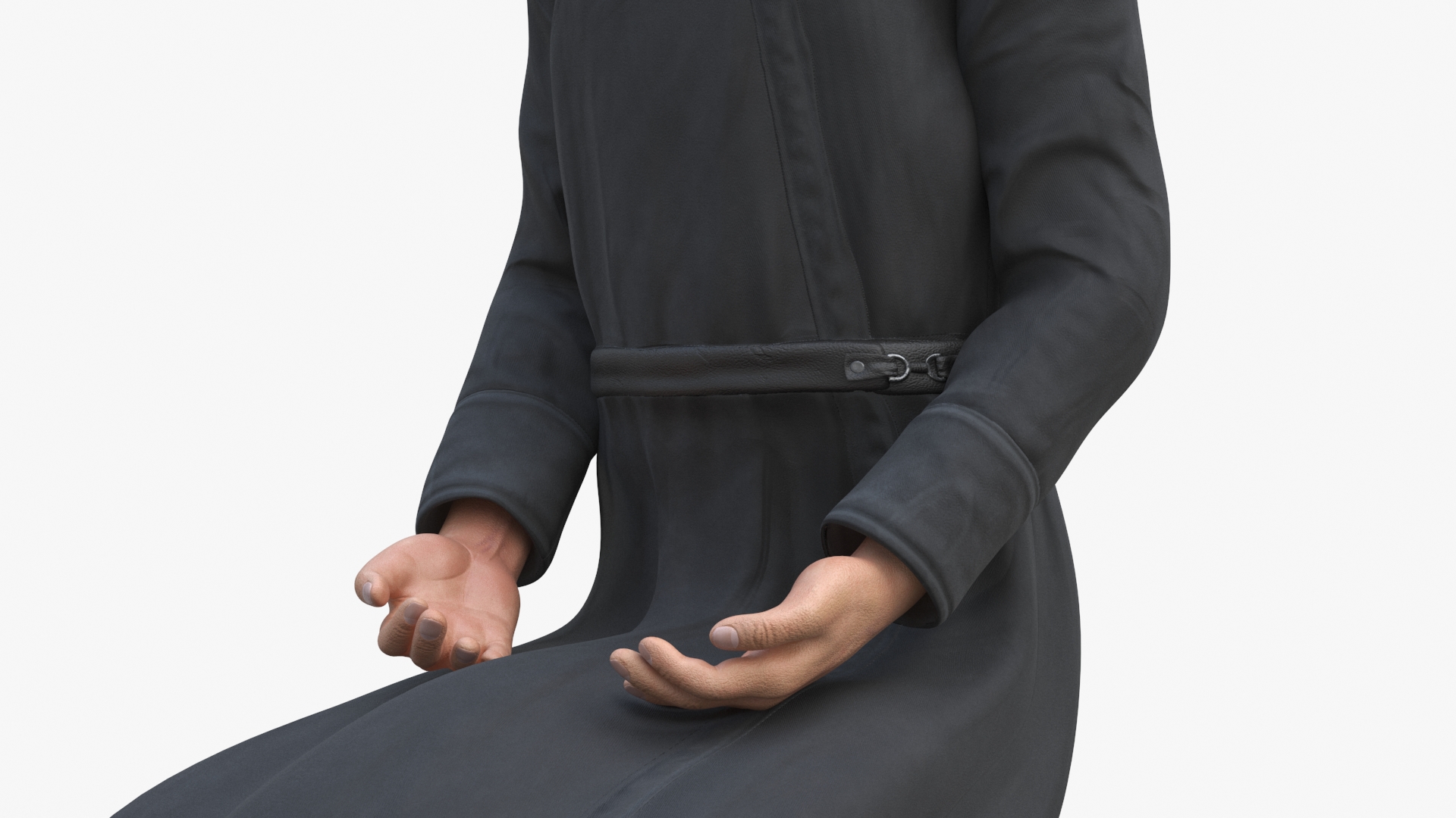 Sitting Orthodox Monk Wearing Cassock 3D