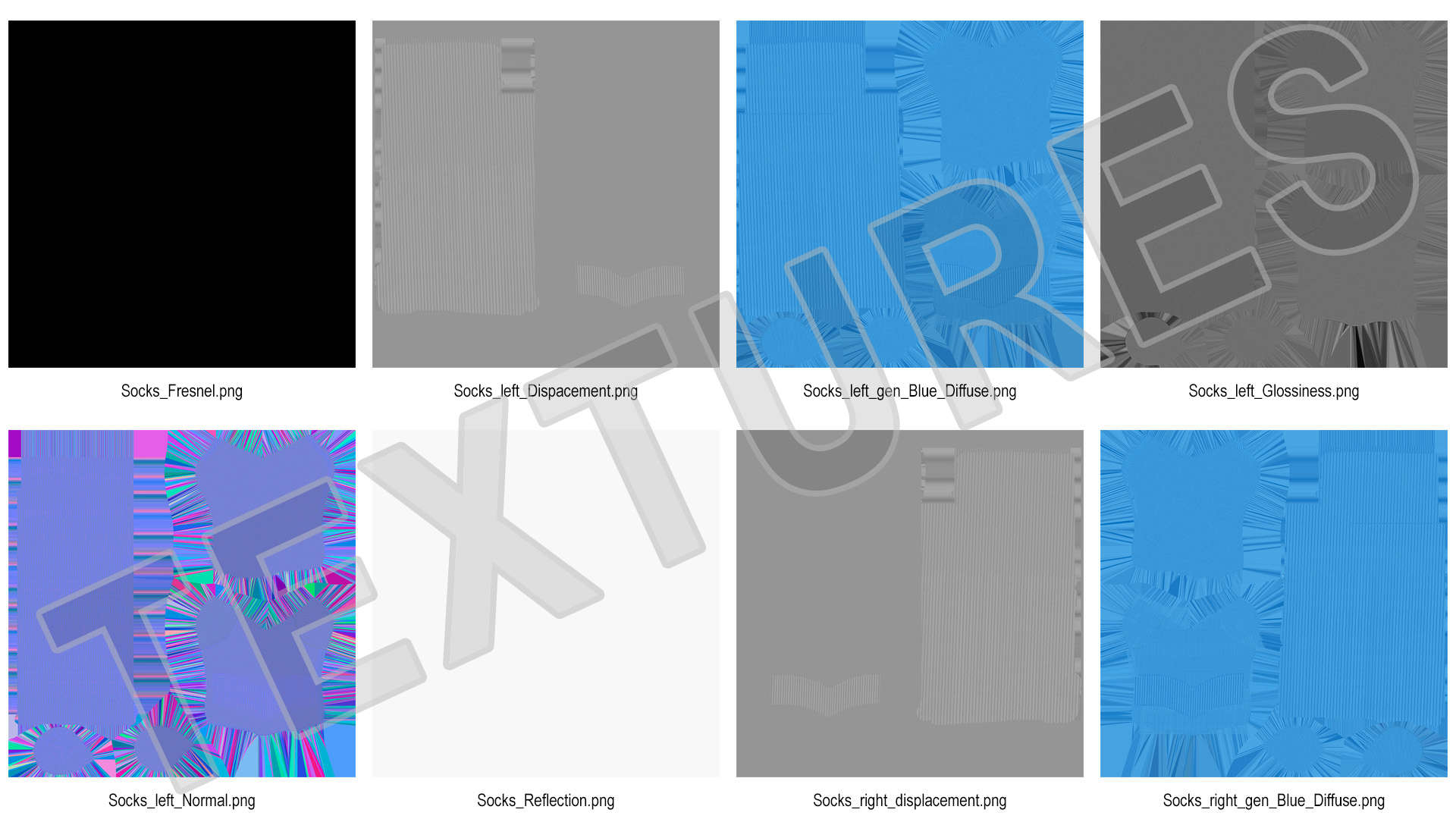 3D model Long Socks Blue Idle