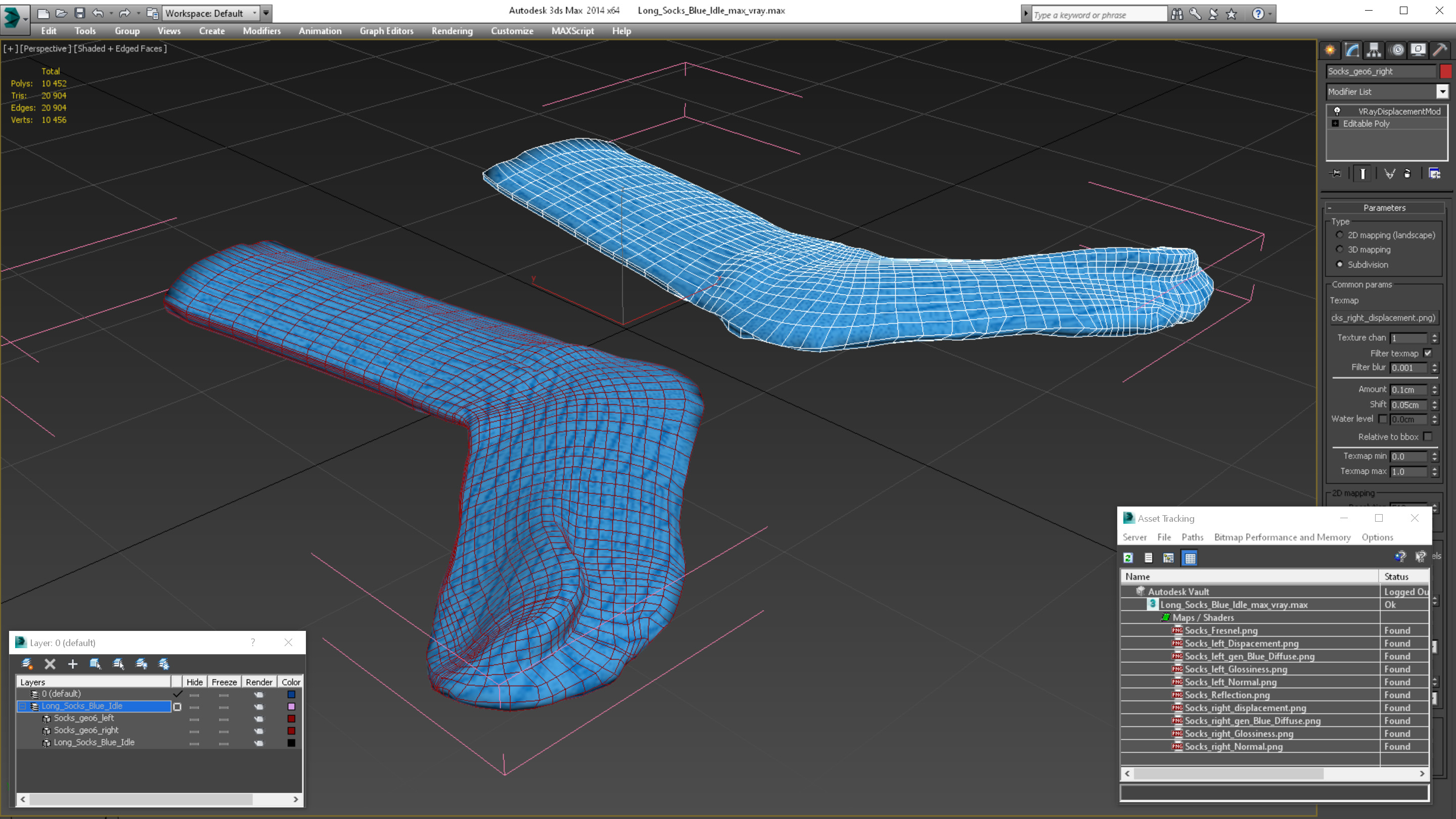 3D model Long Socks Blue Idle