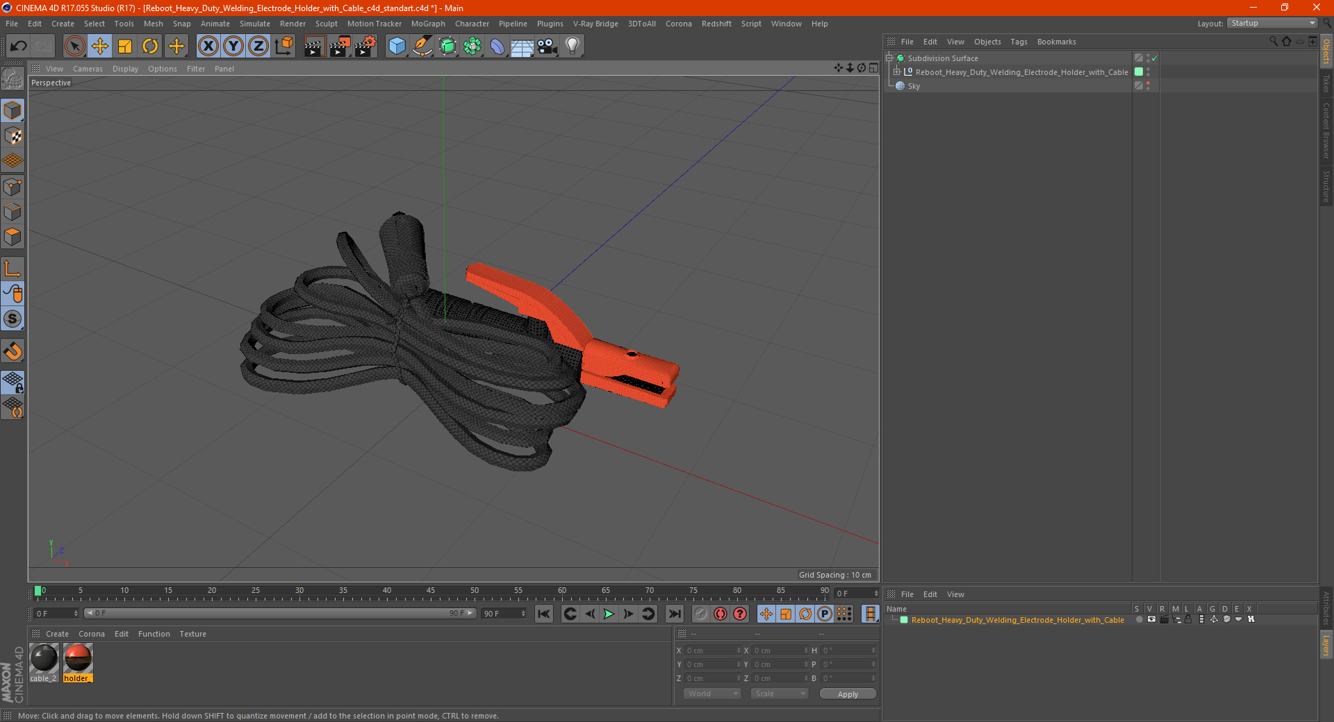 3D Reboot Heavy Duty Welding Electrode Holder with Cable model