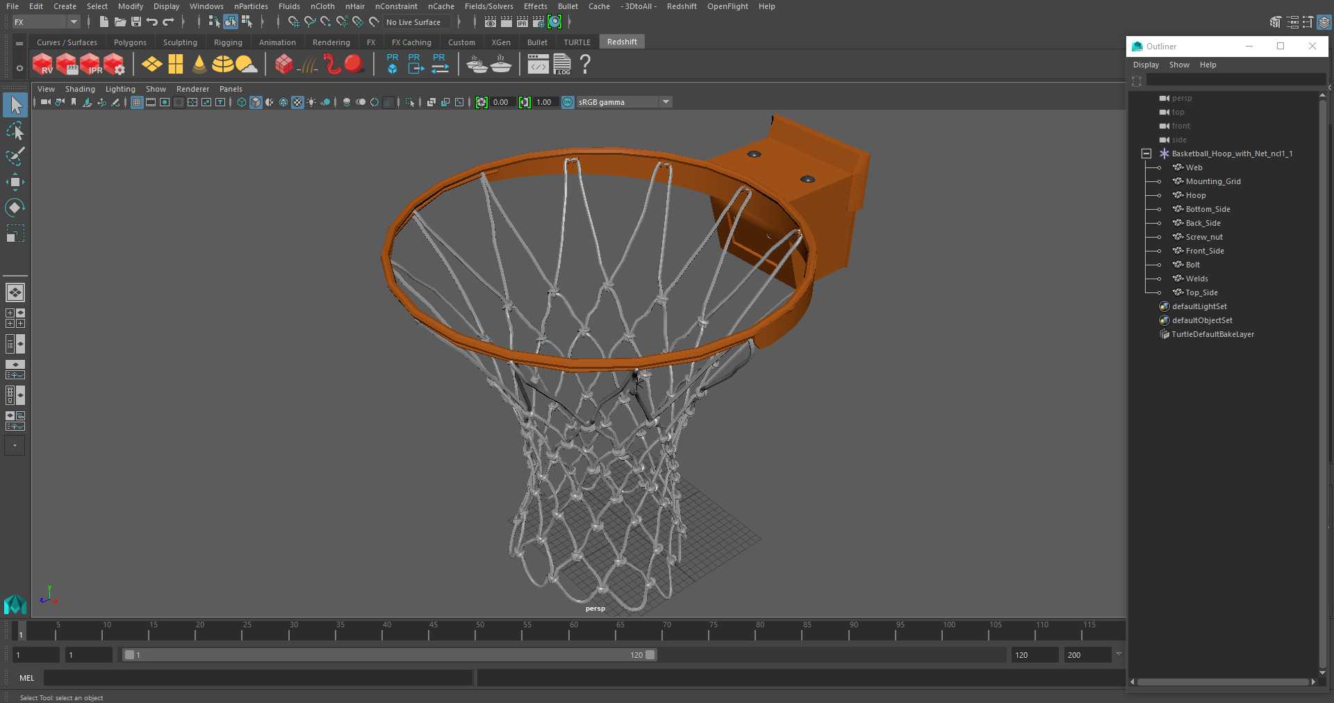 Basketball Hoop with Net 3D model