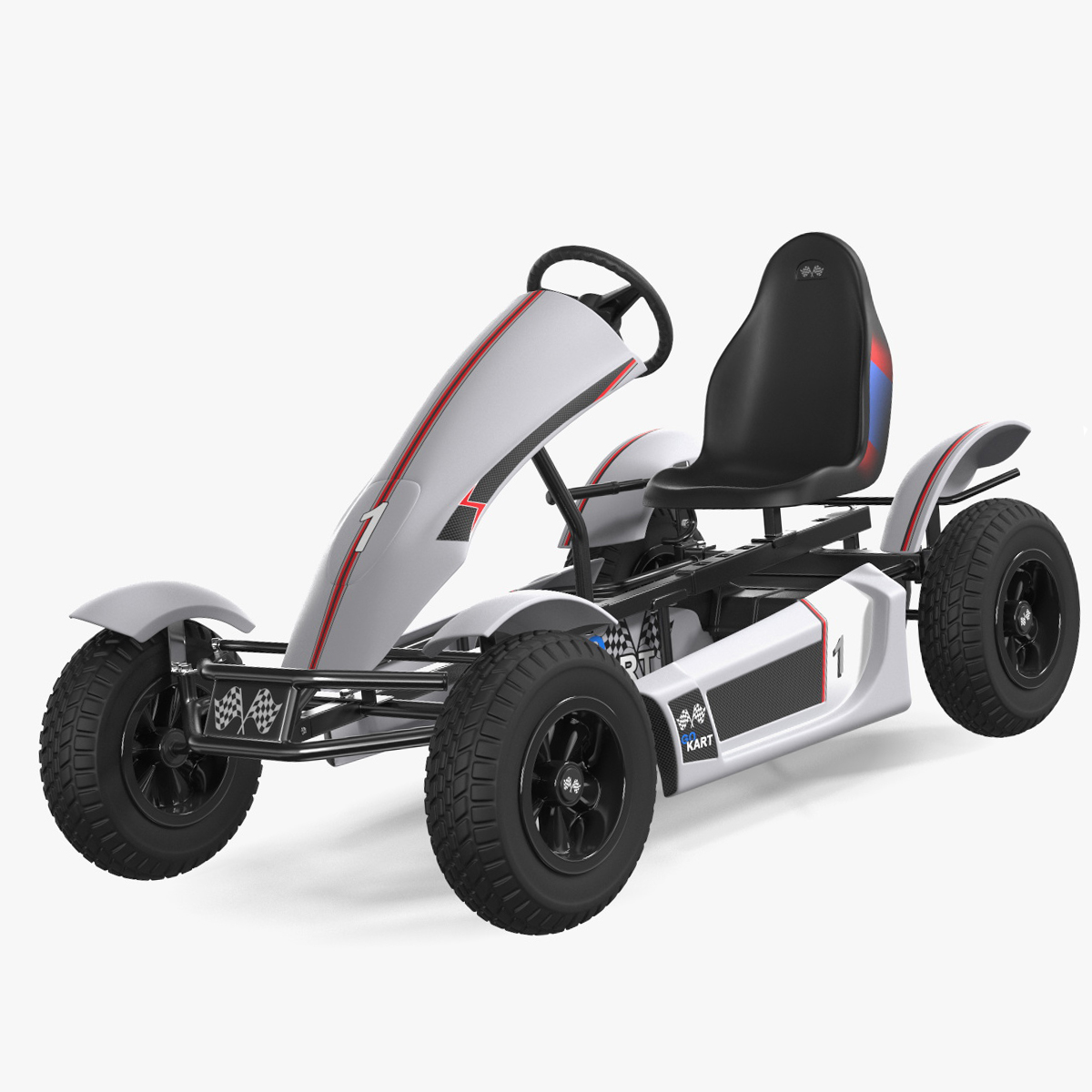 Pedal Kart with Frame Race Grey Rigged for Cinema 4D 3D