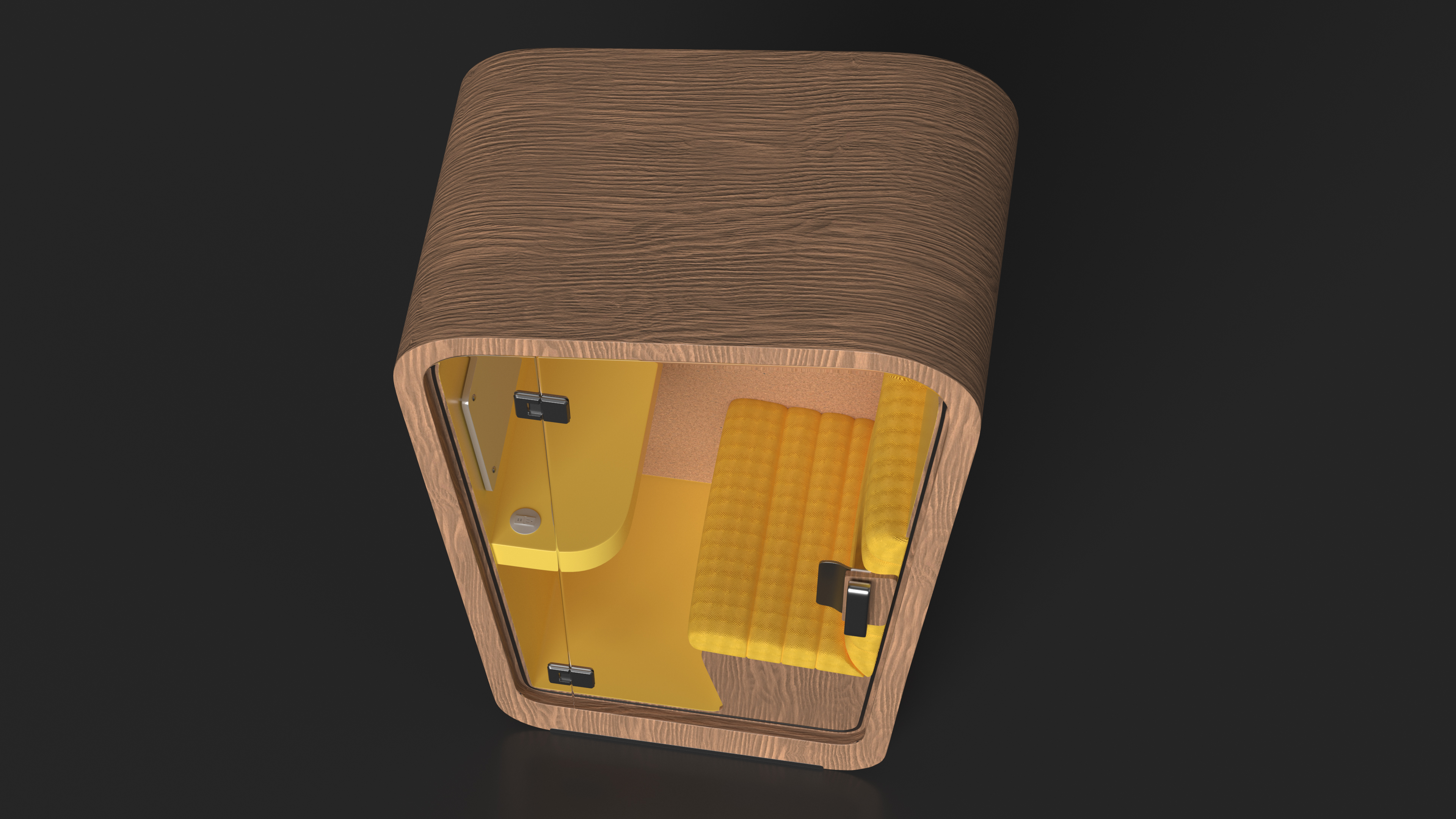 3D model Wooden Office Phone Booth