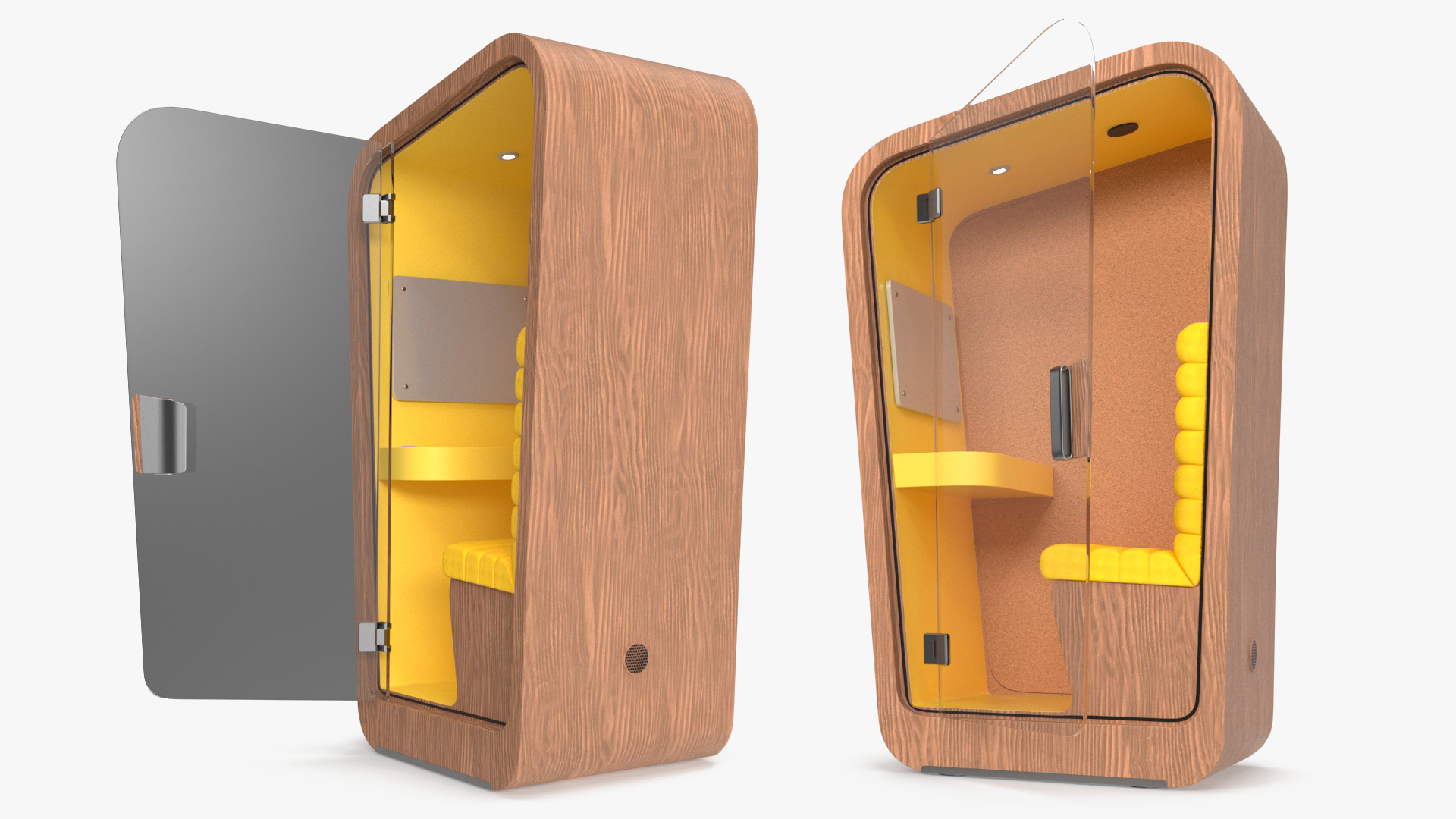 3D model Wooden Office Phone Booth