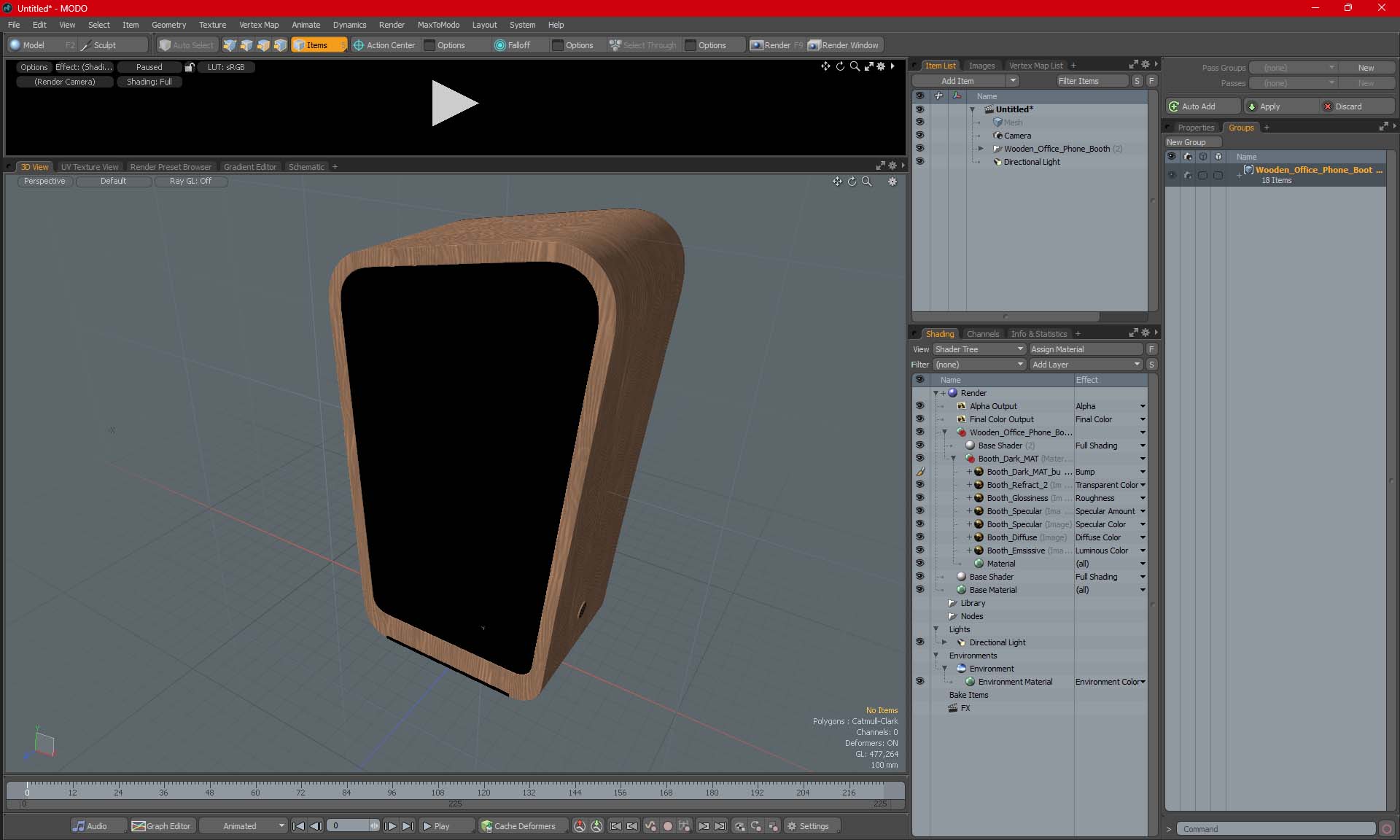 3D model Wooden Office Phone Booth