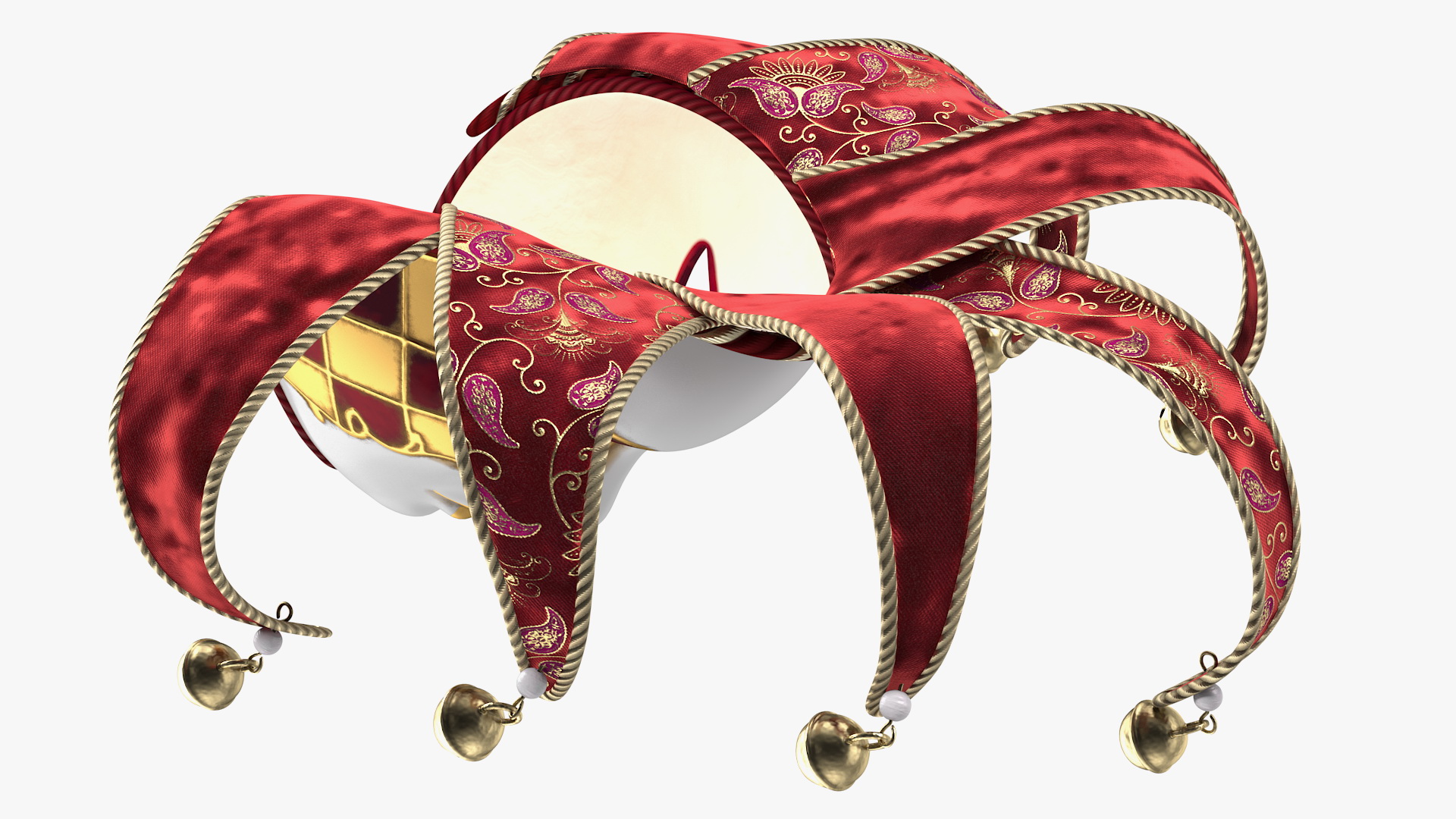 3D Red Venetian Full Face Carnival Mask