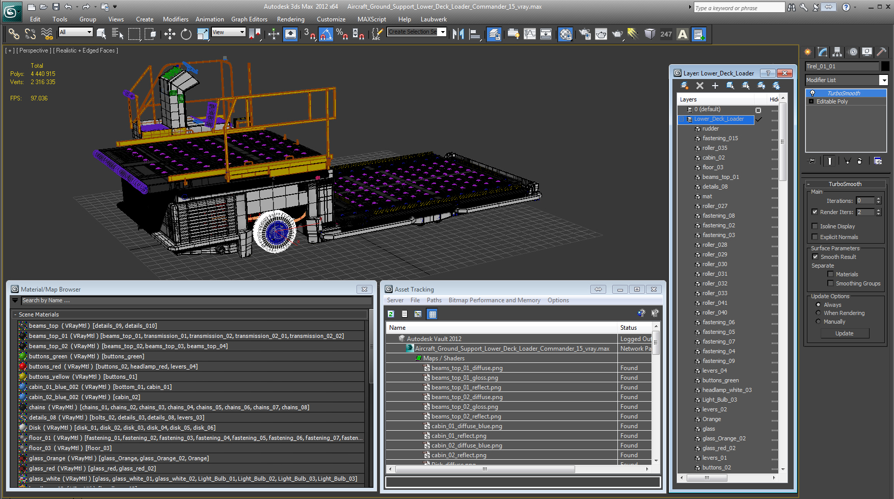 Aircraft Ground Support Lower Deck Loader Commander 15 3D model