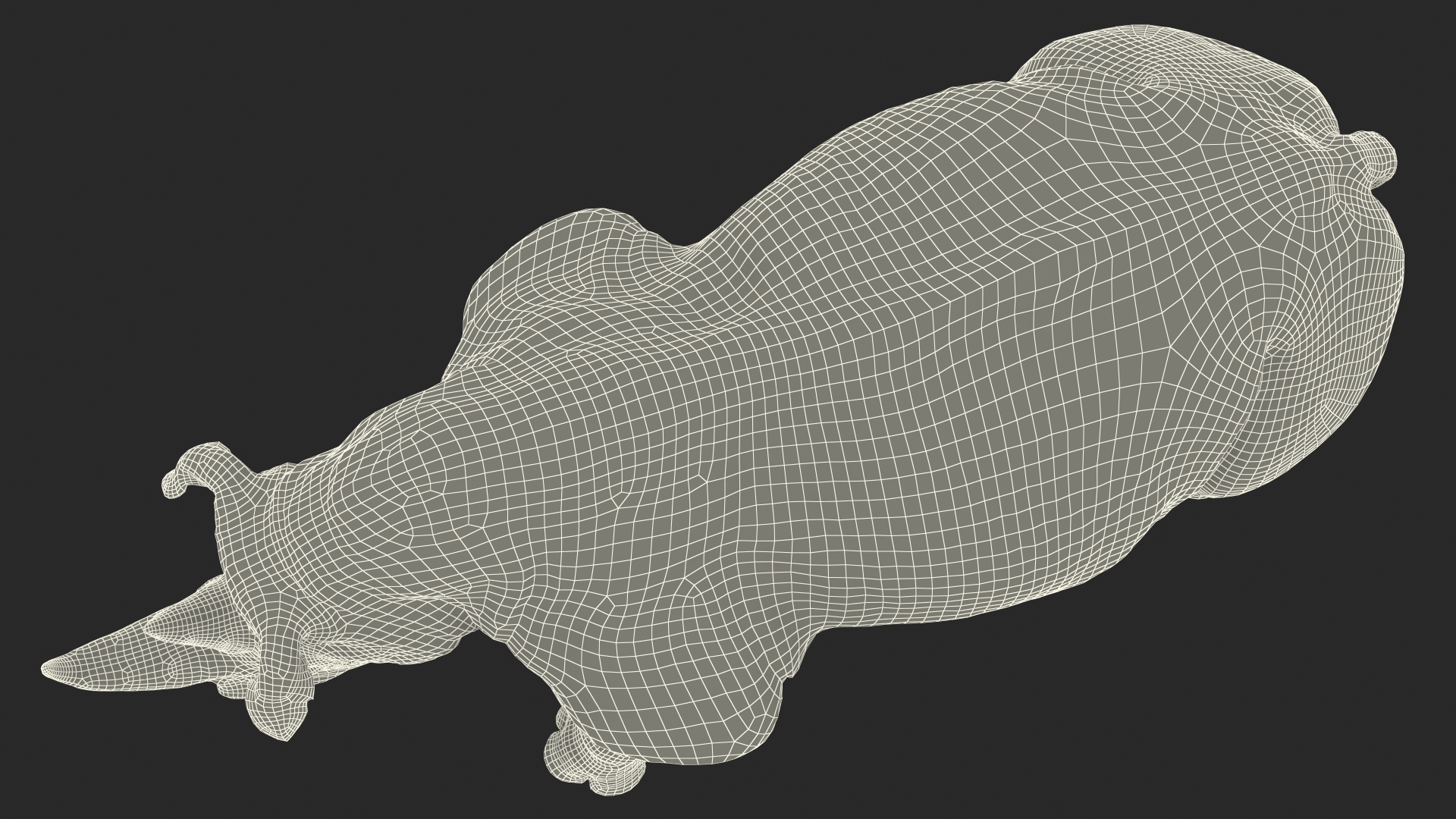 3D model Adult Rhino Drinking Pose