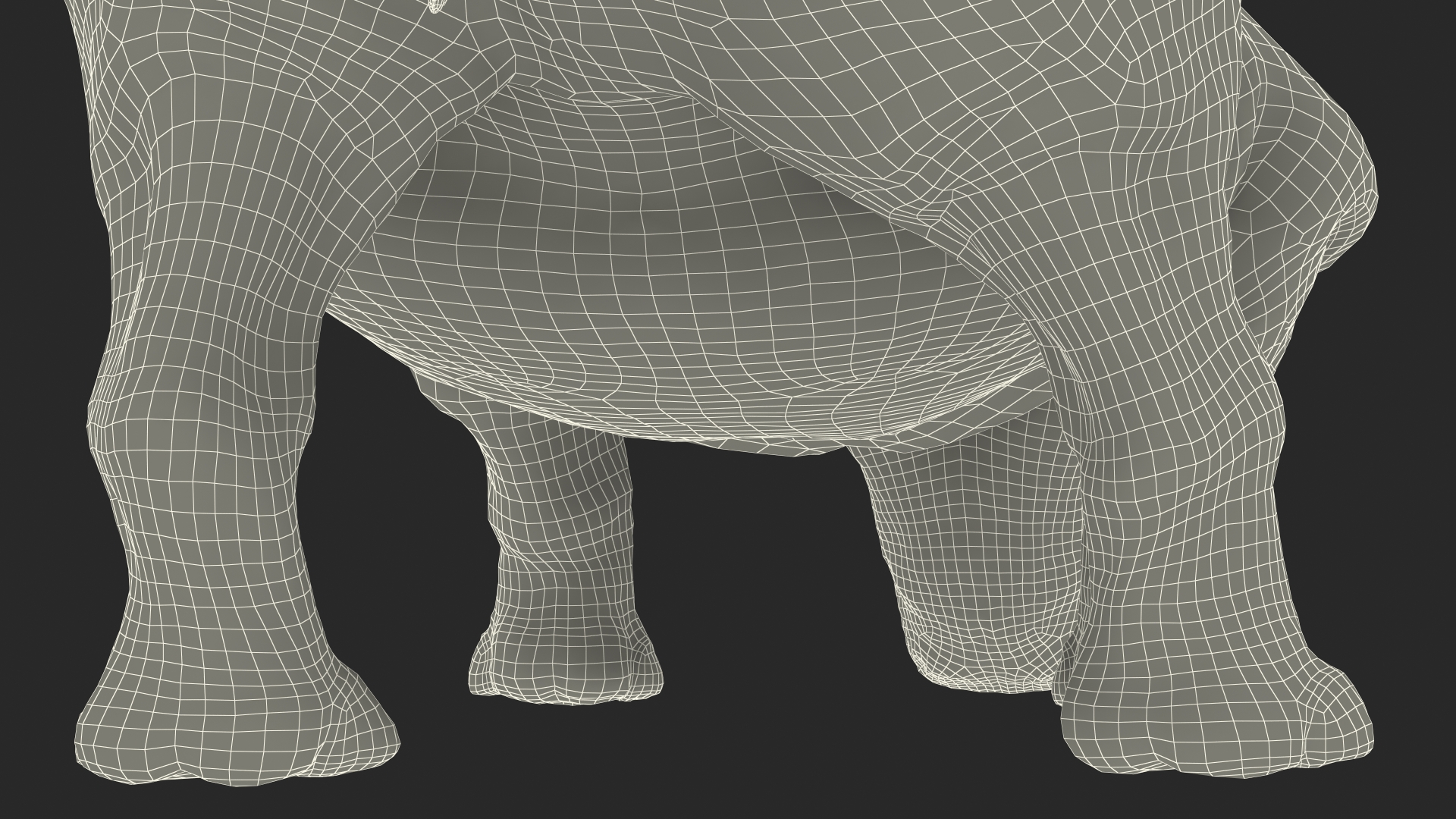 3D model Adult Rhino Drinking Pose
