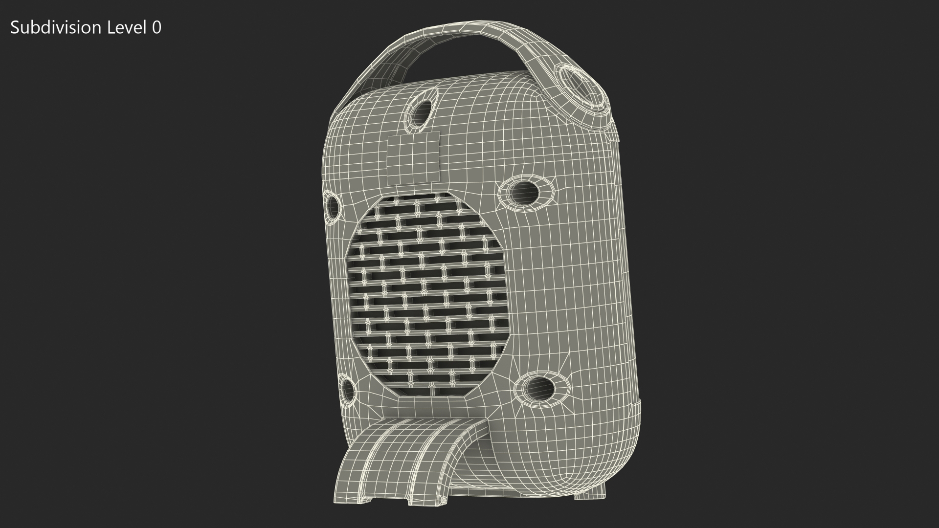 Portable Ceramic Heater White 3D model