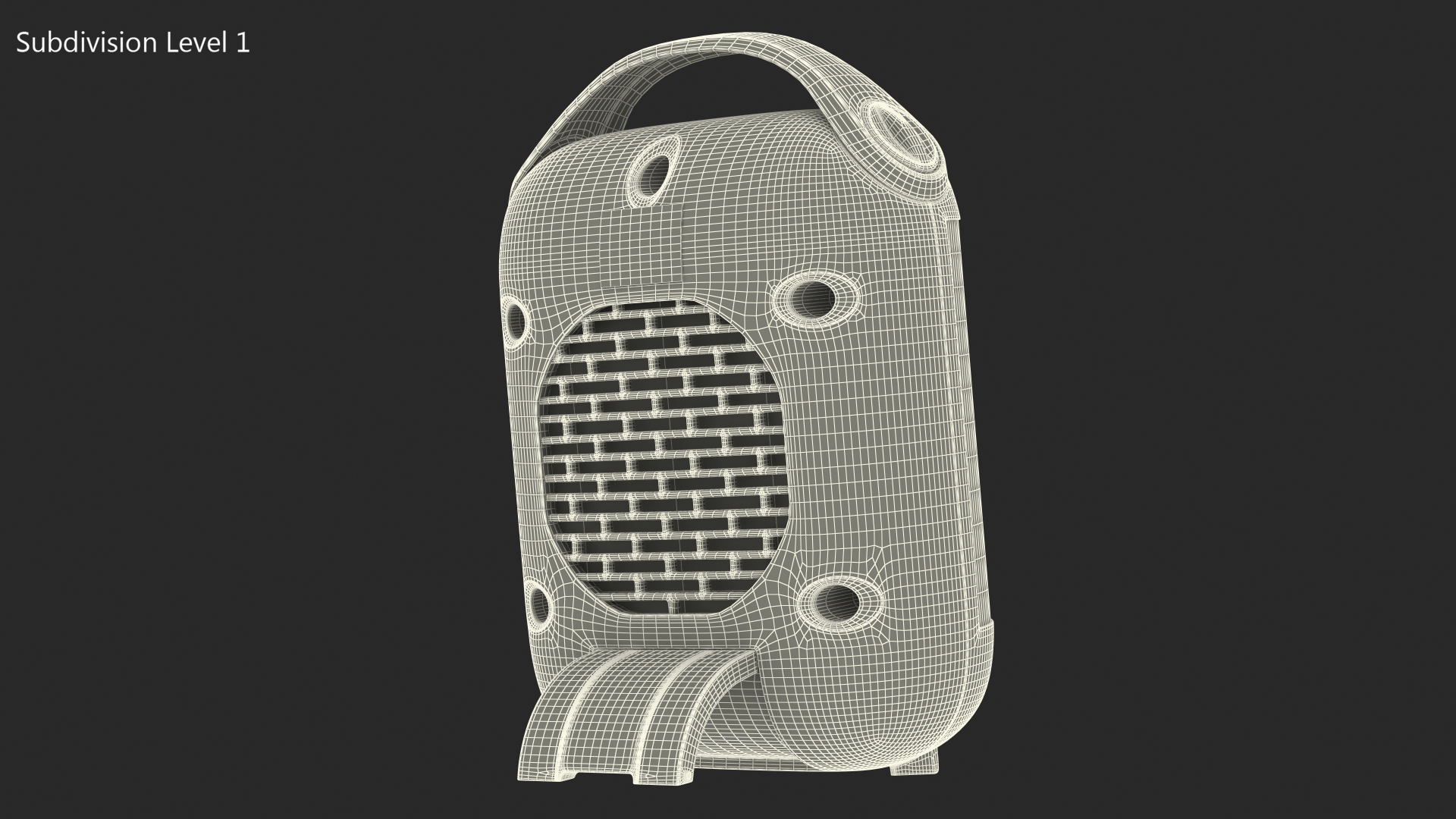 Portable Ceramic Heater White 3D model
