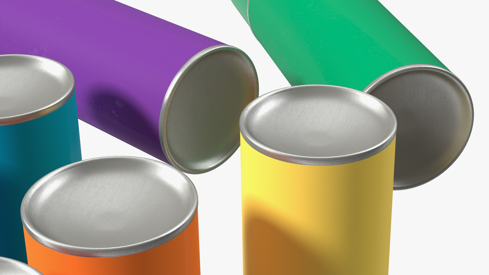 3D Recycling Aerosol Cans Rainbow Colors Set