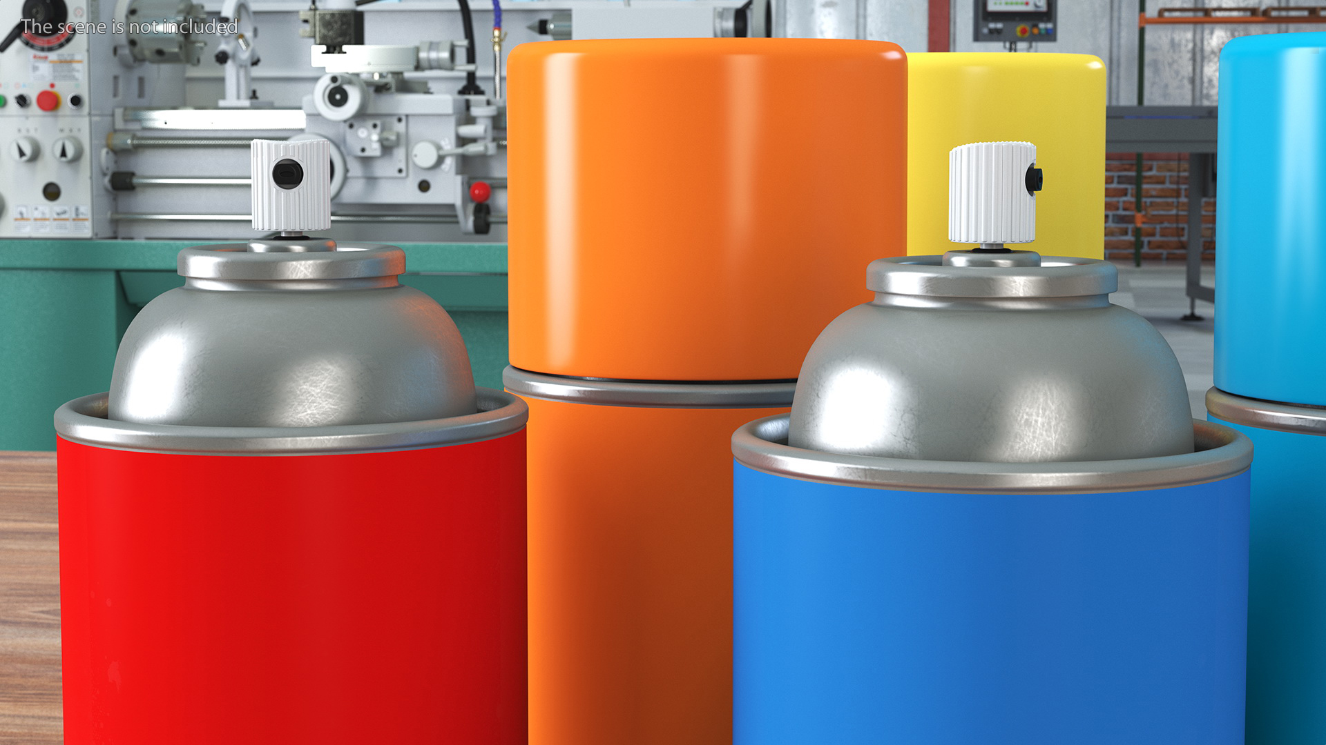 3D Recycling Aerosol Cans Rainbow Colors Set