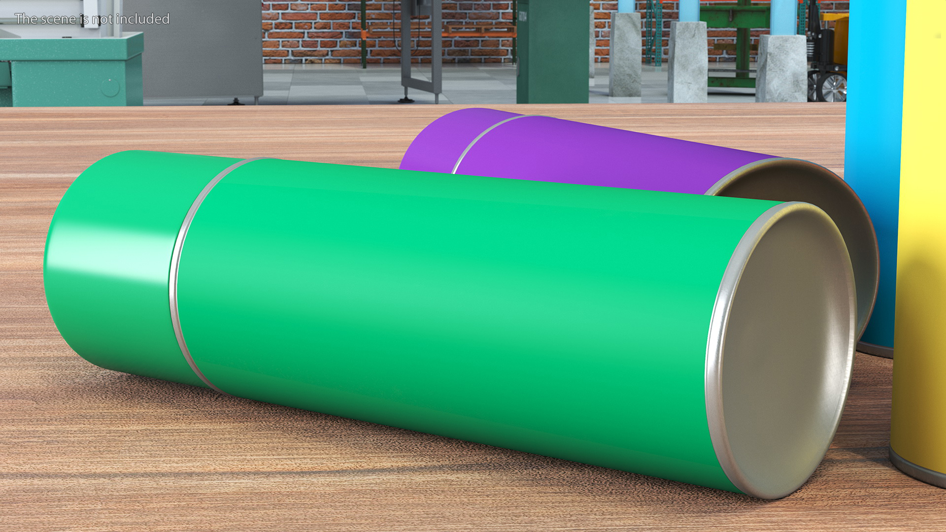 3D Recycling Aerosol Cans Rainbow Colors Set