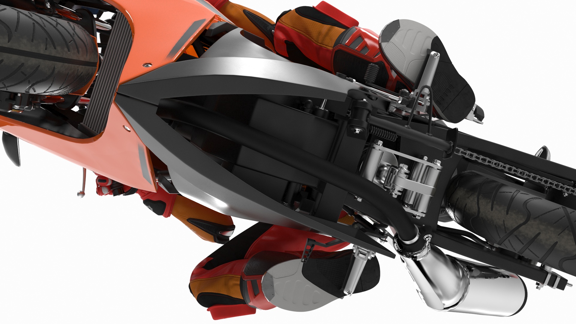 3D model Honda Motorcycle with Rider Turning