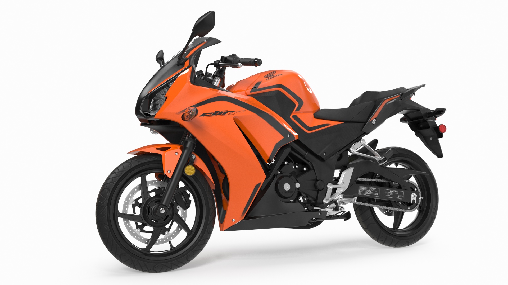 3D model Honda Motorcycle with Rider Turning