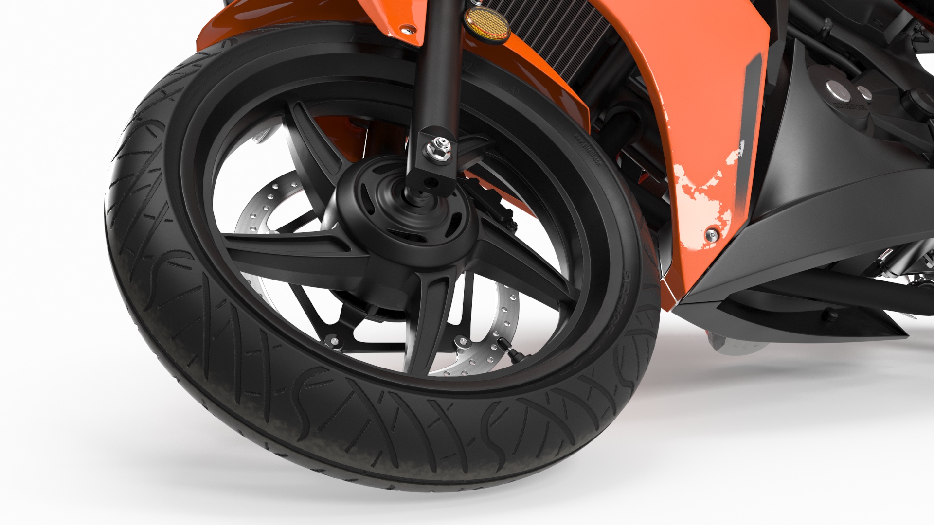 3D model Honda Motorcycle with Rider Turning
