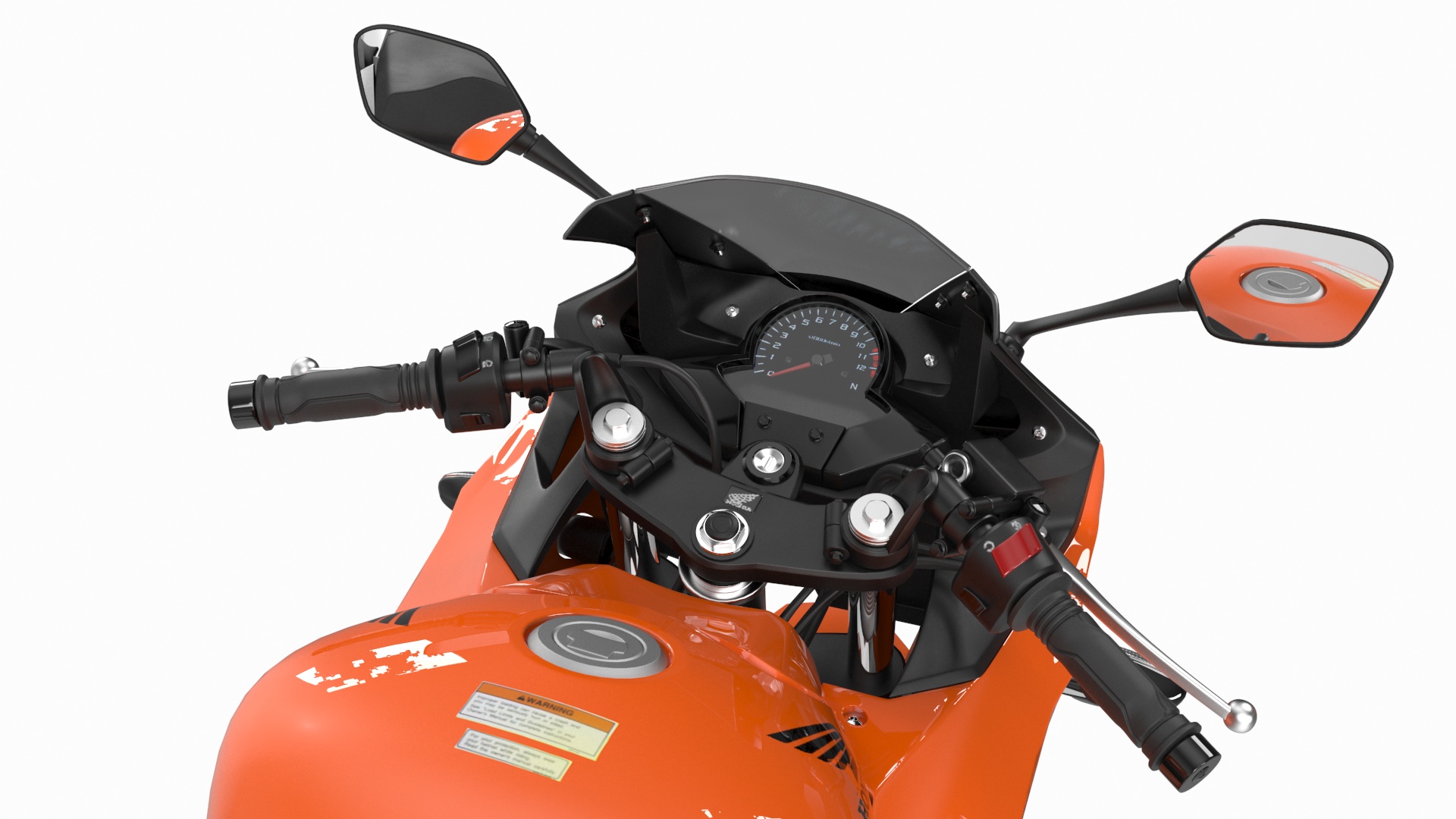 3D model Honda Motorcycle with Rider Turning
