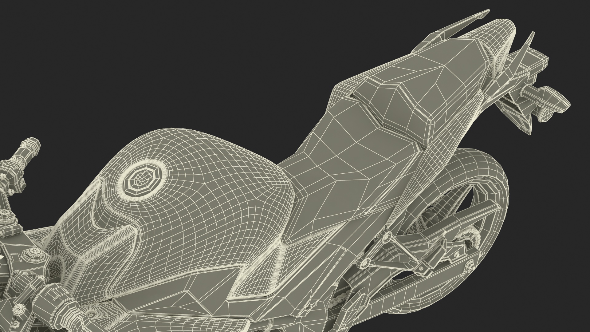 3D model Honda Motorcycle with Rider Turning