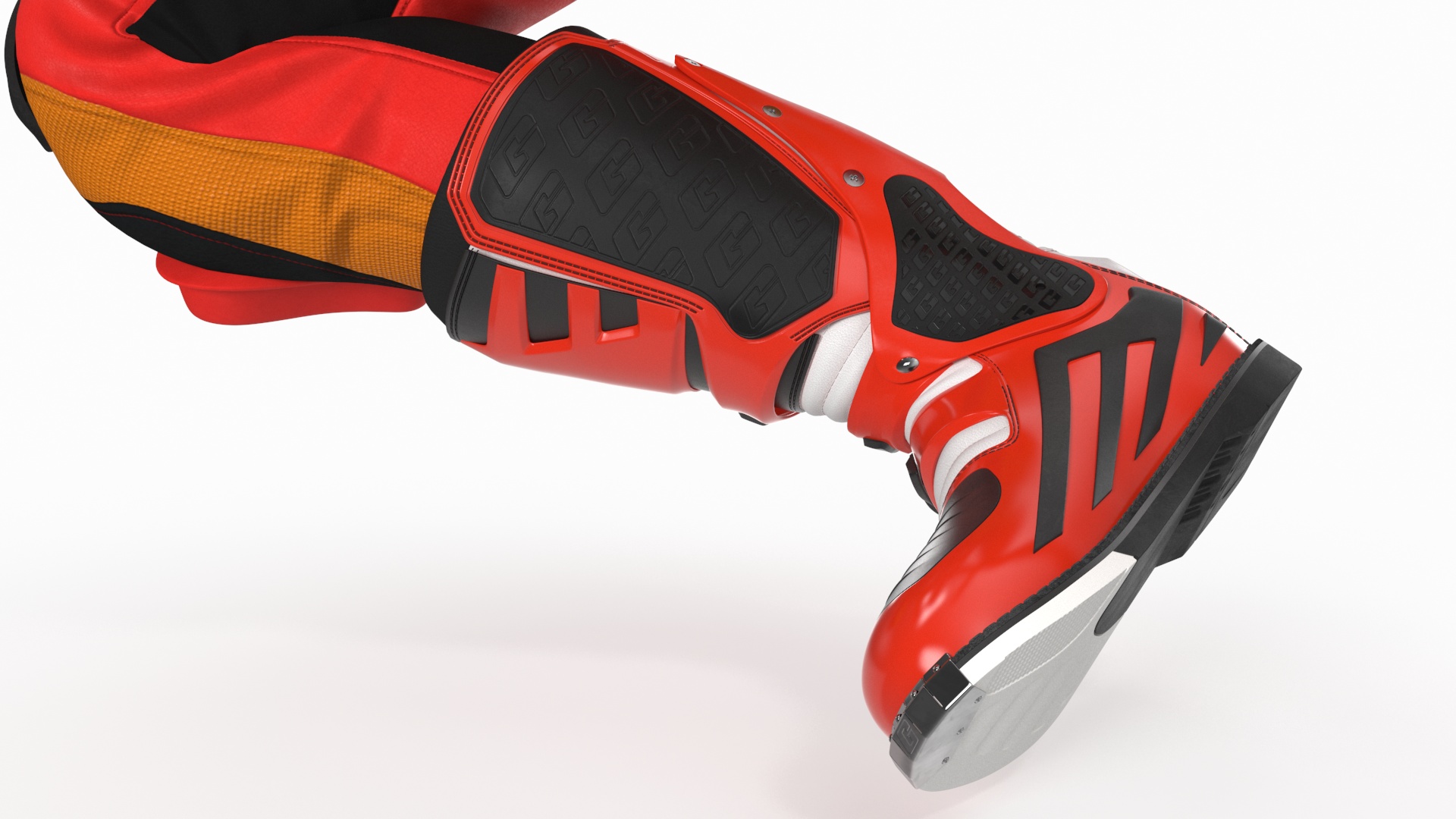 3D model Honda Motorcycle with Rider Turning