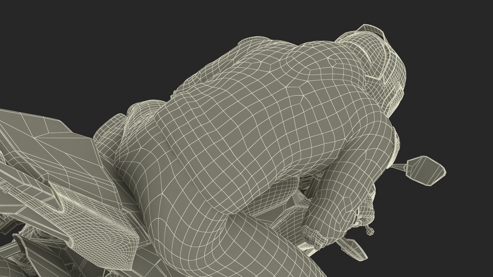 3D model Honda Motorcycle with Rider Turning