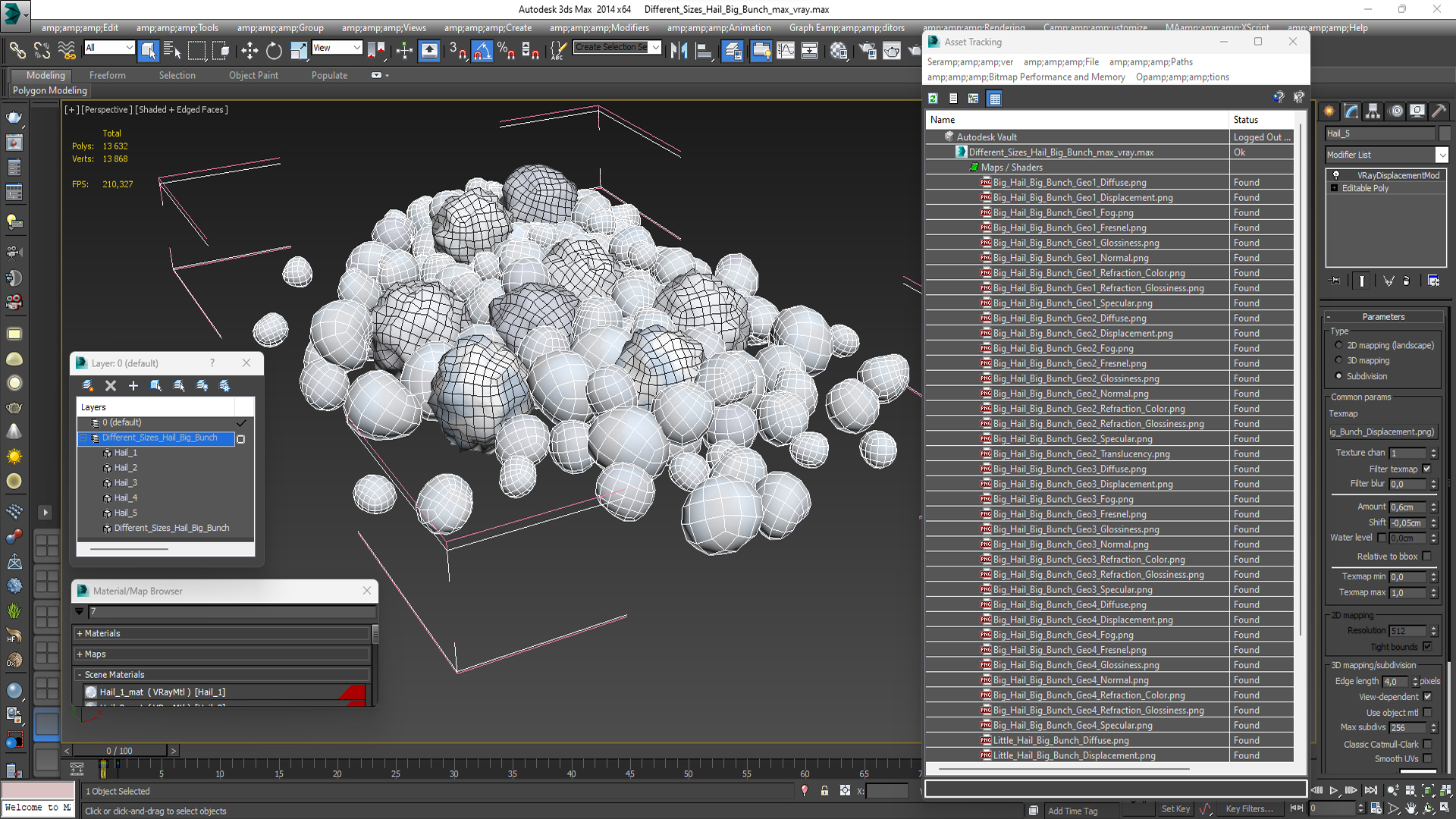 3D model Different Sizes Hail Big Bunch
