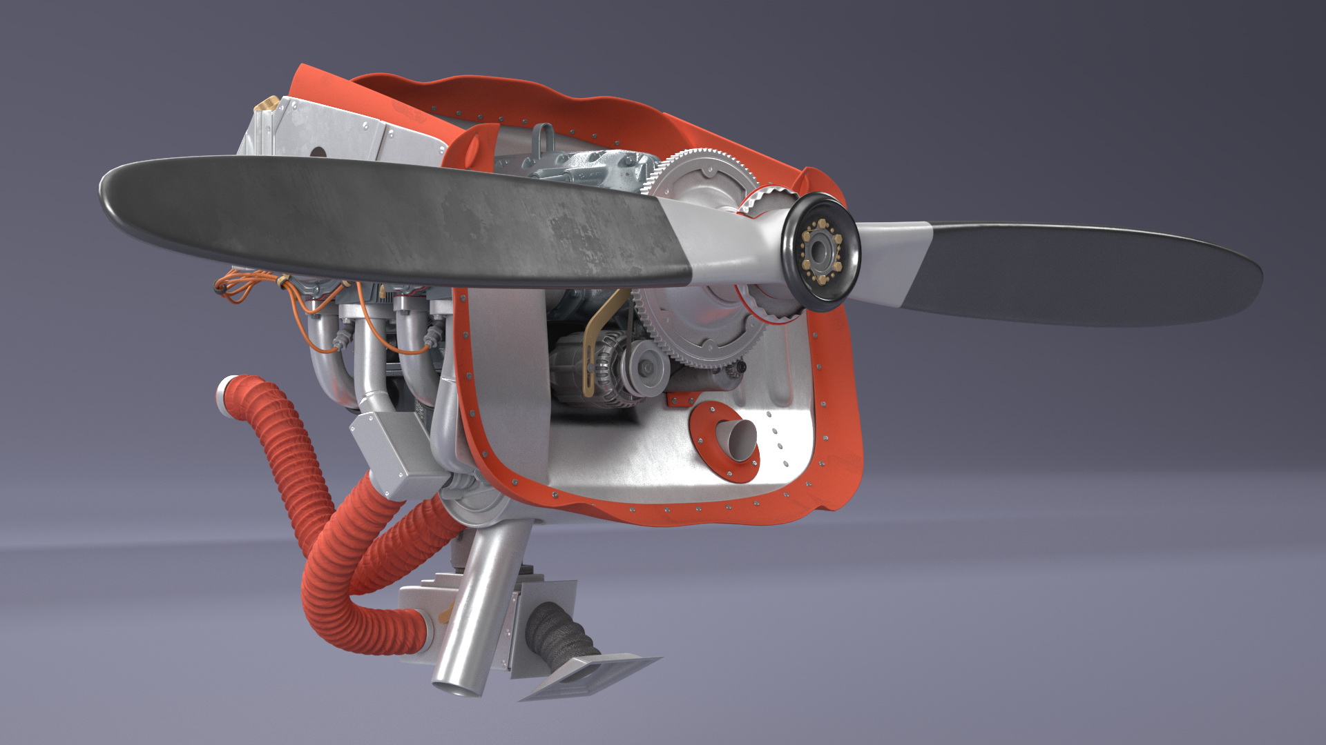Lycoming O 320 Piston Aero Engine New 3D