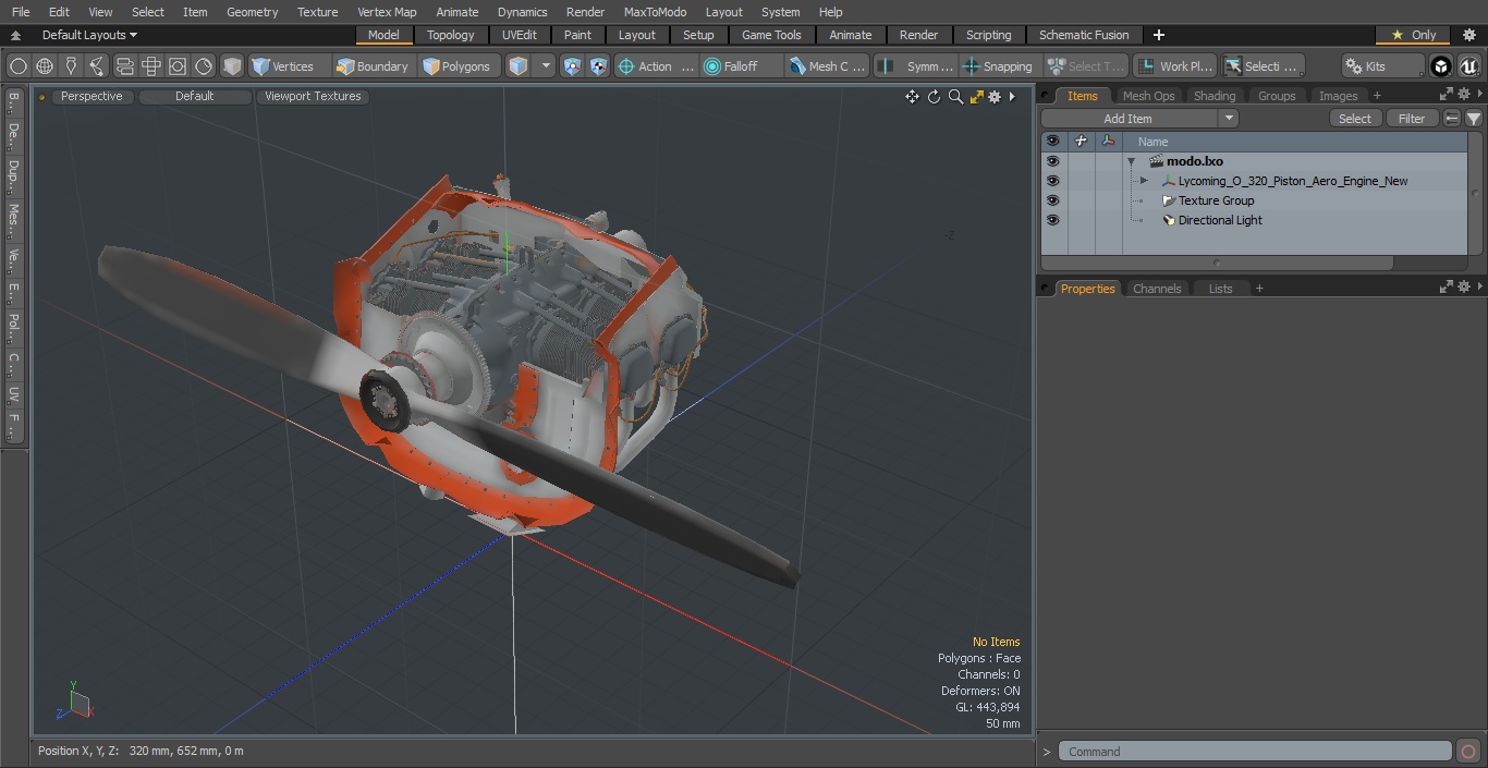 Lycoming O 320 Piston Aero Engine New 3D
