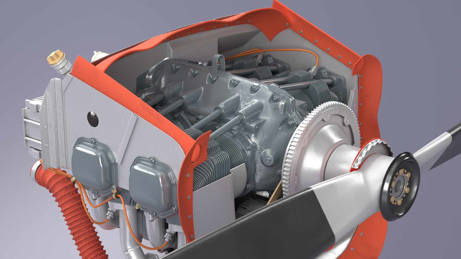 Lycoming O 320 Piston Aero Engine New 3D