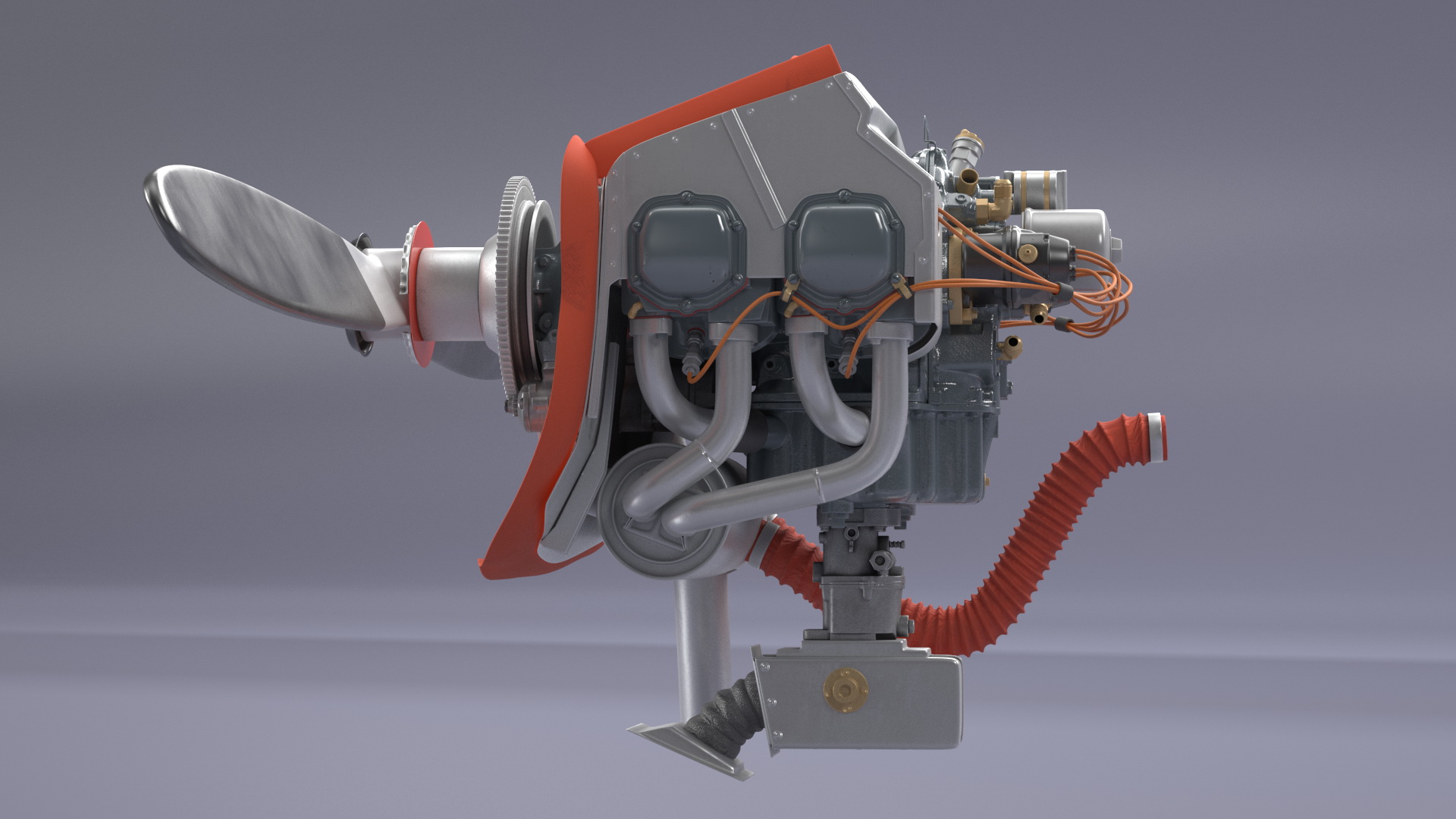Lycoming O 320 Piston Aero Engine New 3D