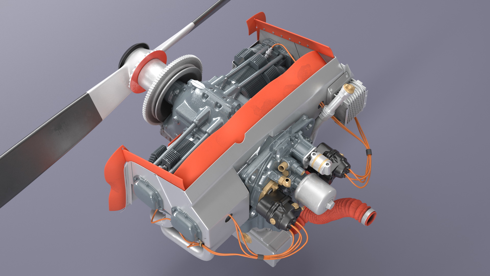 Lycoming O 320 Piston Aero Engine New 3D