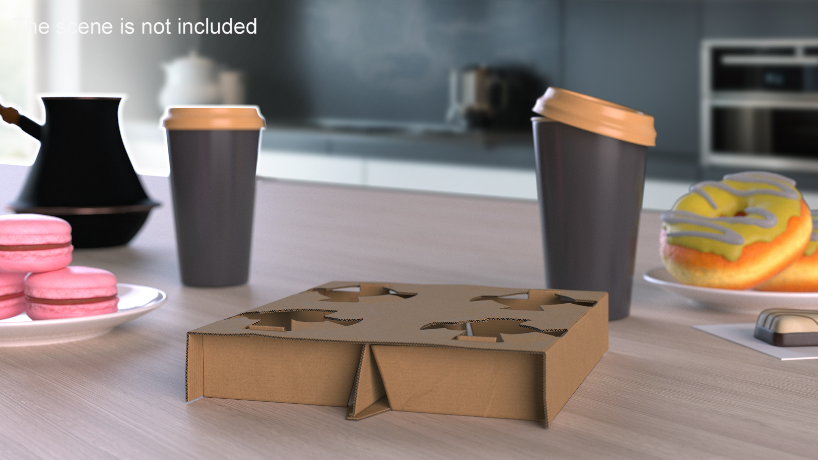 3D model Corrugated Cardboard Box for Coffee