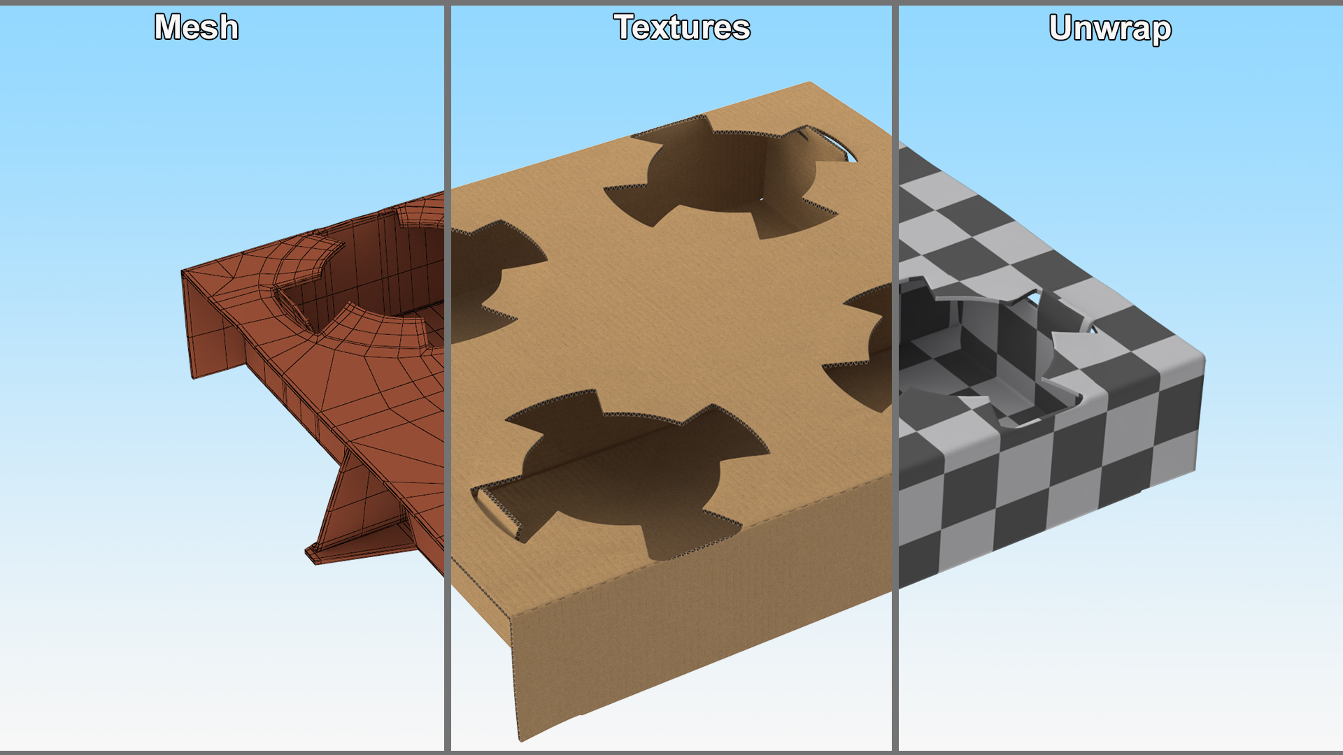 3D model Corrugated Cardboard Box for Coffee