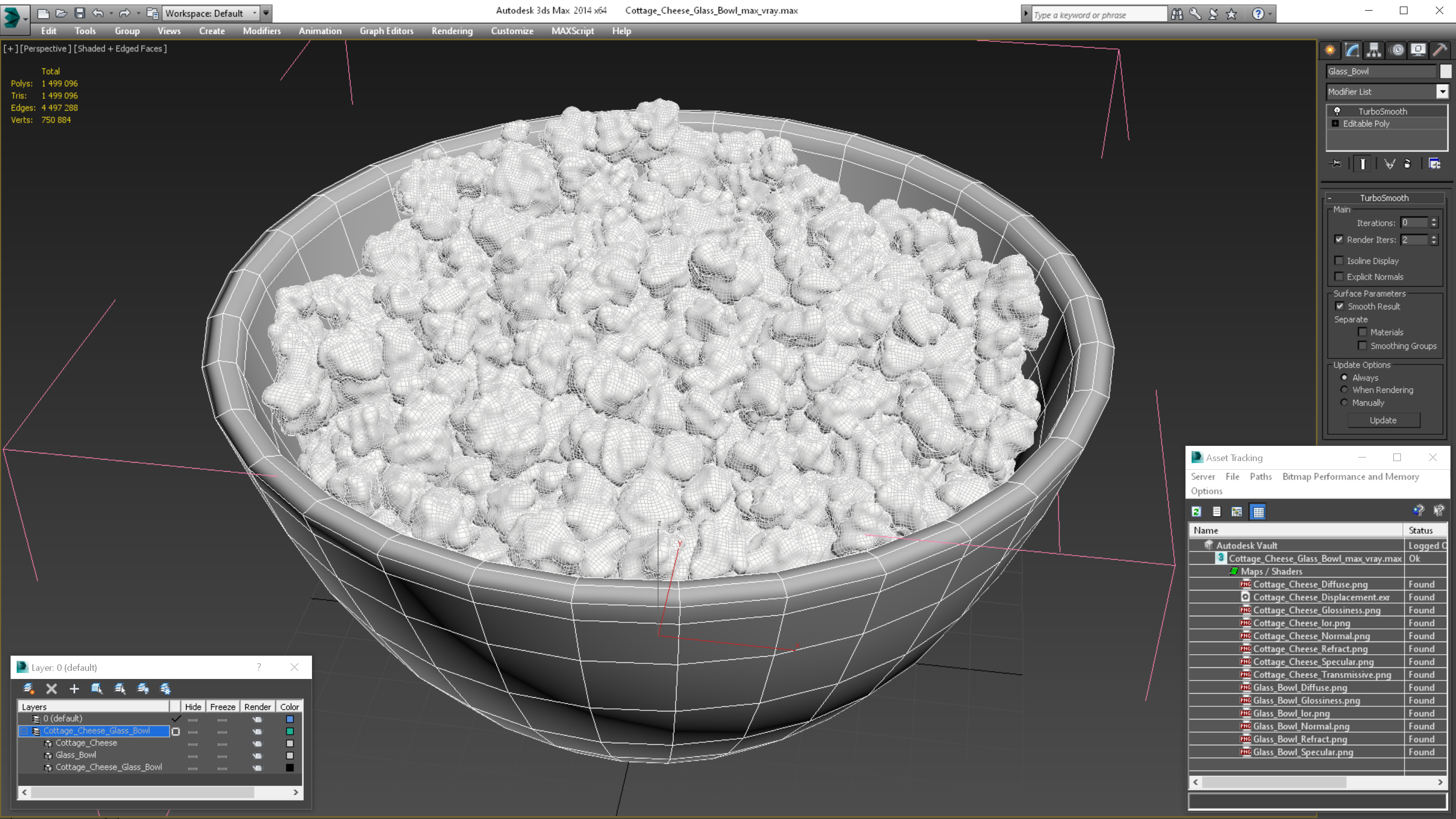 3D model Cottage Cheese Glass Bowl