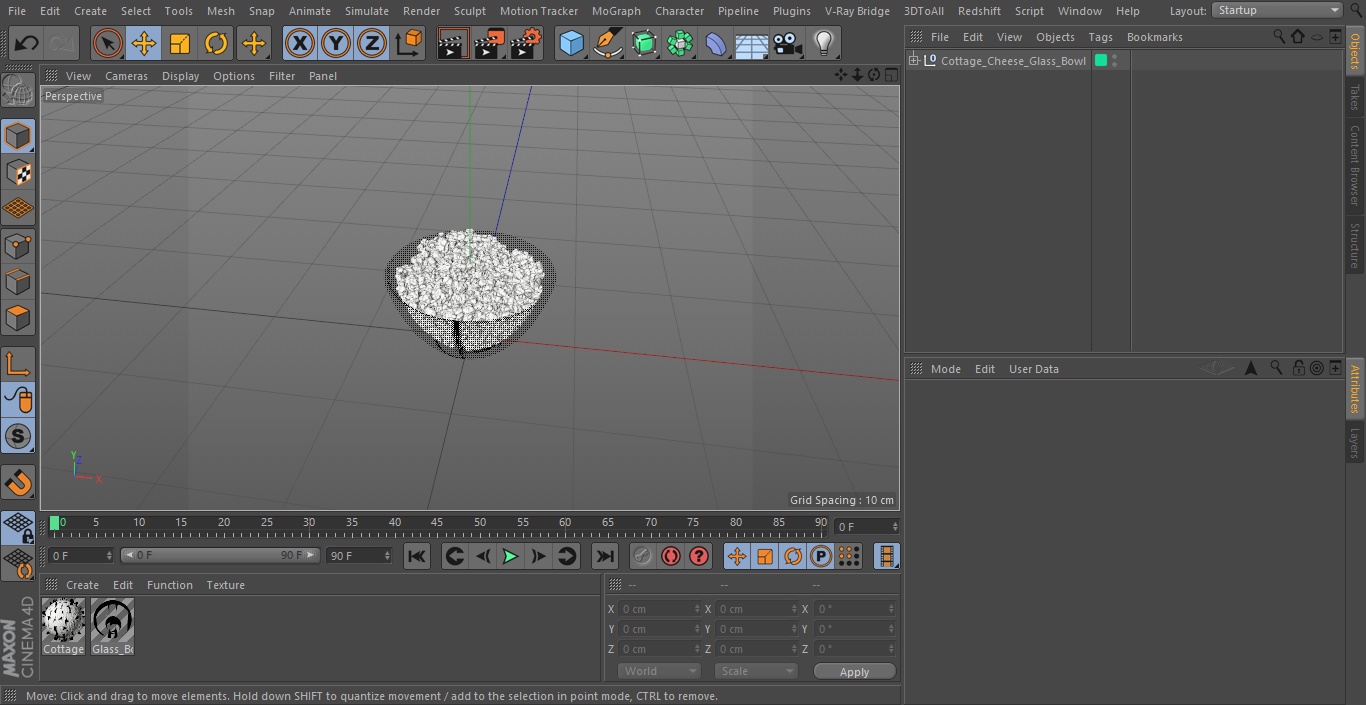 3D model Cottage Cheese Glass Bowl