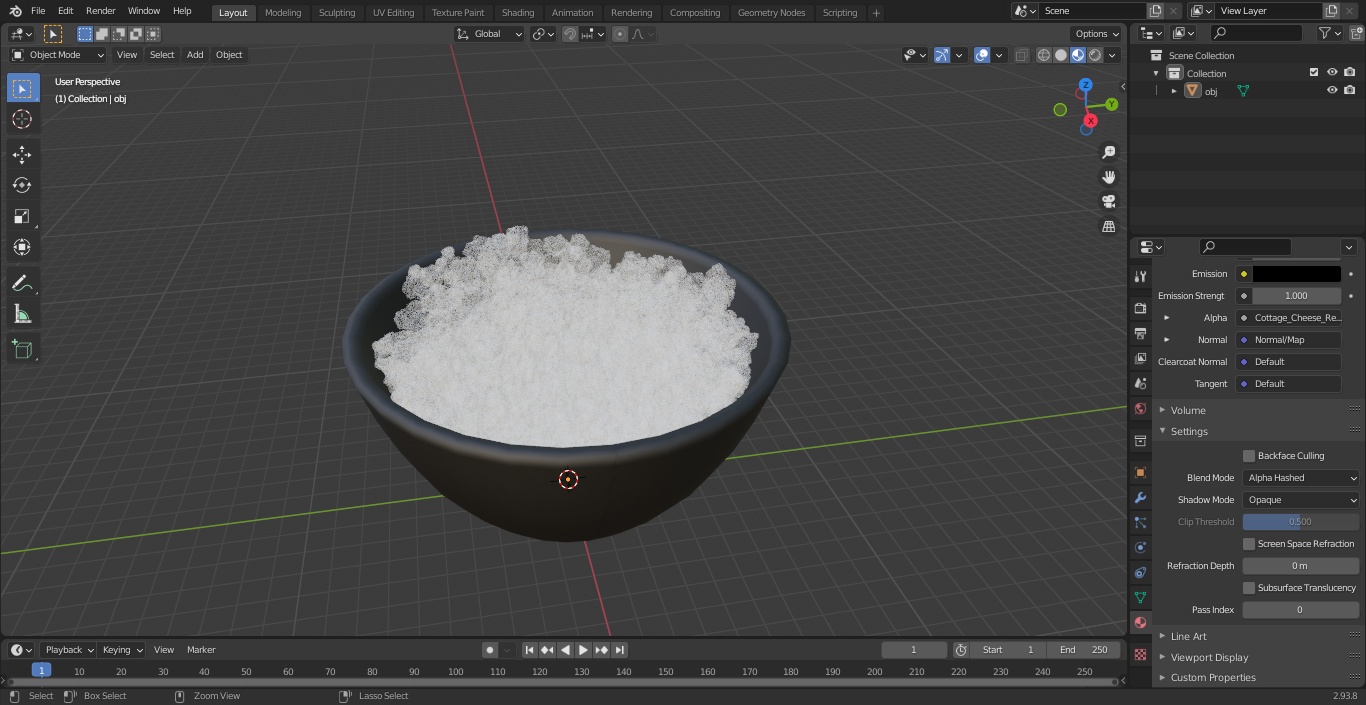 3D model Cottage Cheese Glass Bowl