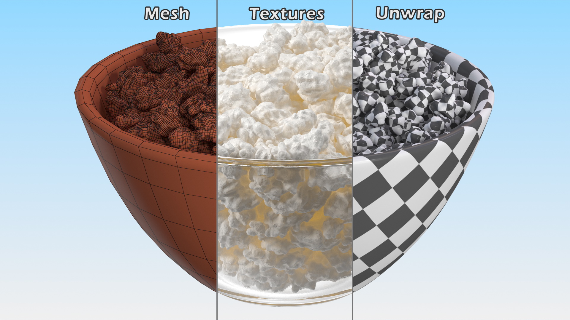 3D model Cottage Cheese Glass Bowl