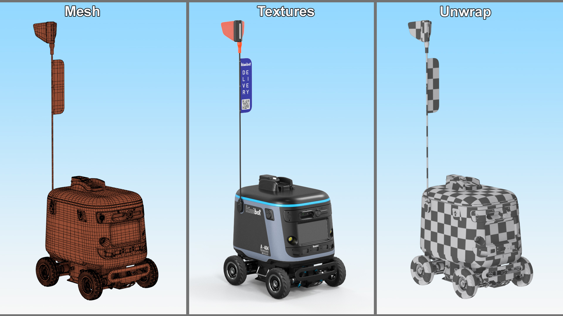 Sleeping Delivery Robot Kiwibot Black 3D
