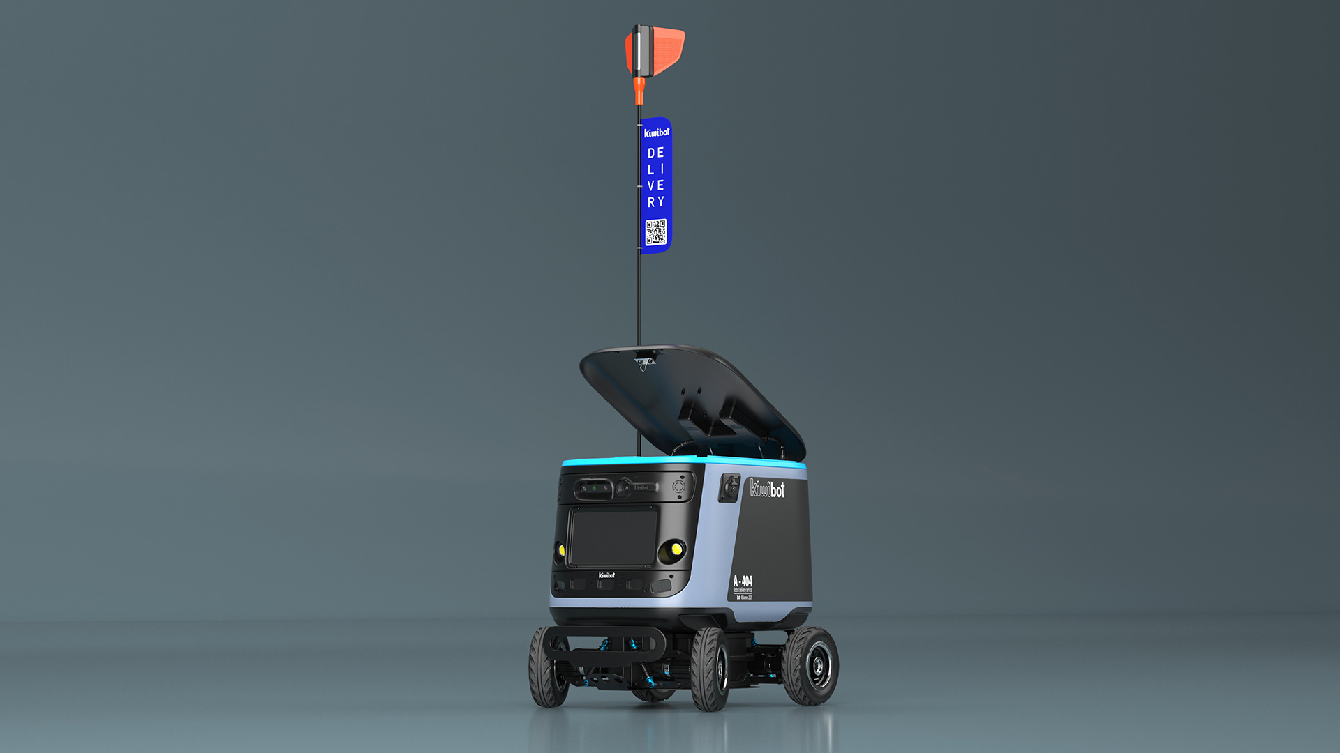 Sleeping Delivery Robot Kiwibot Black 3D