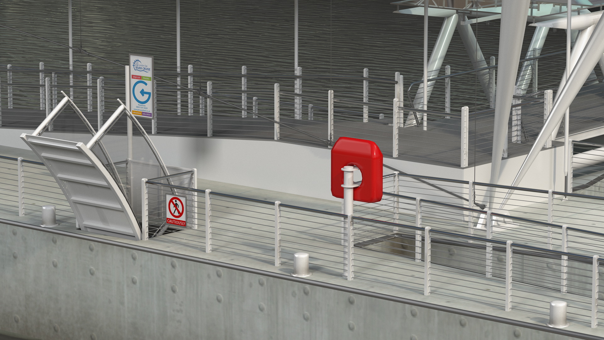 3D model Millennium Wheel Pier Platform