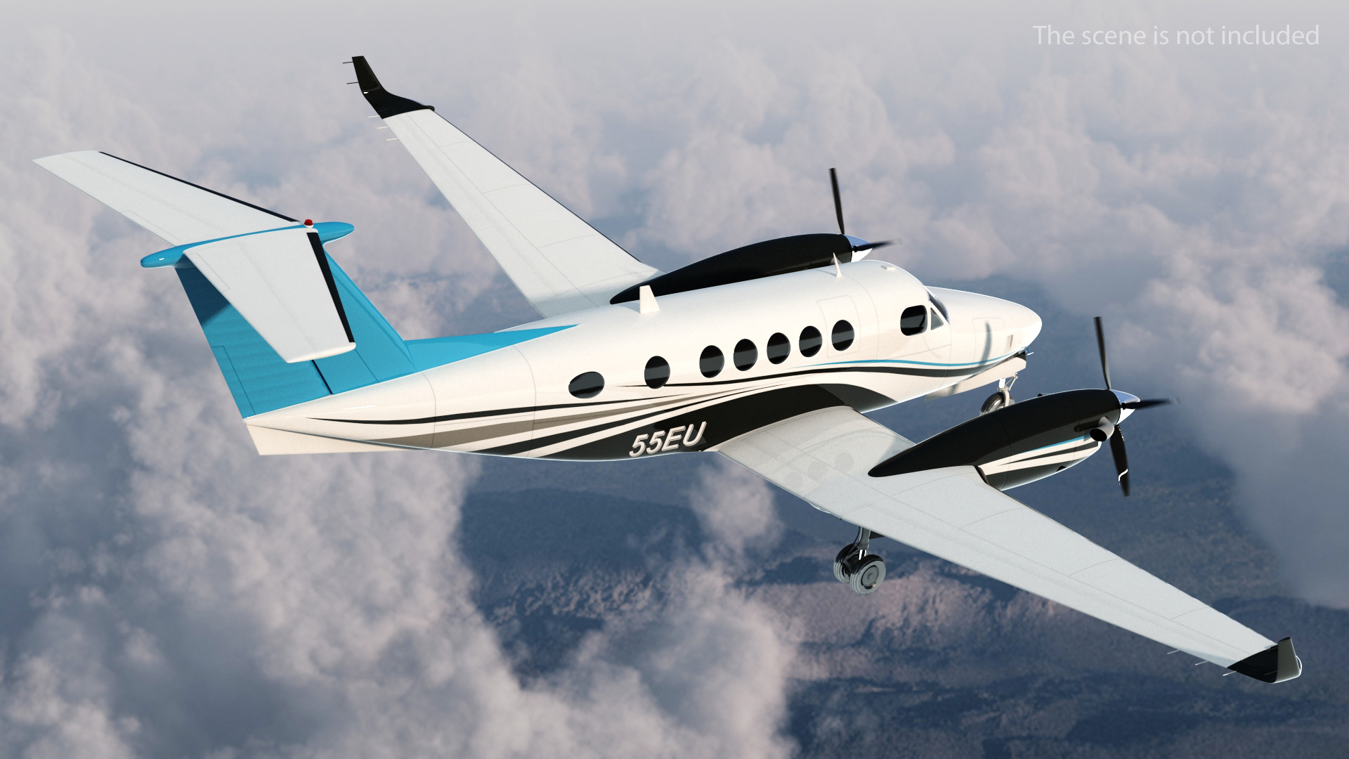 Twin Turboprop Civil Utility Aircraft 3D