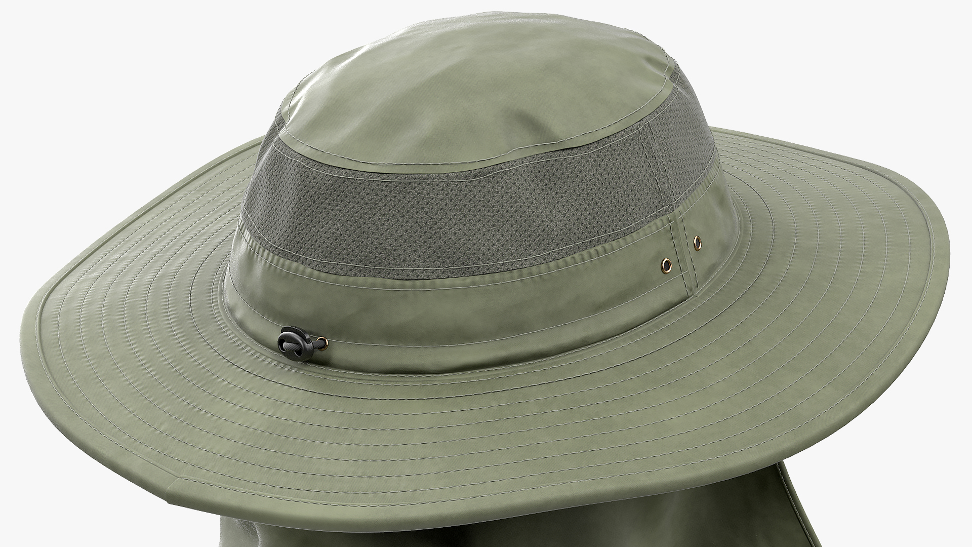 Outdoor Fishing Hat with Removable Neck Flap and Face Cover Mask 3D model